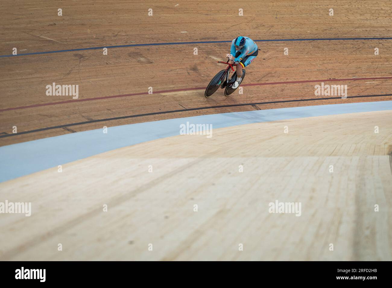 Glasgow, Royaume-Uni. 02 août 2023. Le Belge Diederick Schelfhout photographié en action lors de l'épreuve de qualification de poursuite individuelle Men C3 à Glasgow, en Écosse, dans le cadre des Championnats du monde UCI Cyclisme, mercredi 02 août 2023. L'UCI organise les mondes avec toutes les disciplines cyclistes, cyclisme sur route, cyclisme indoor, VTT, course BMX, Paracyclisme routier et paracyclisme intérieur, à Glasgow du 05 au 13 août. BELGA PHOTO DAVID PINTENS crédit : Belga News Agency/Alamy Live News Banque D'Images