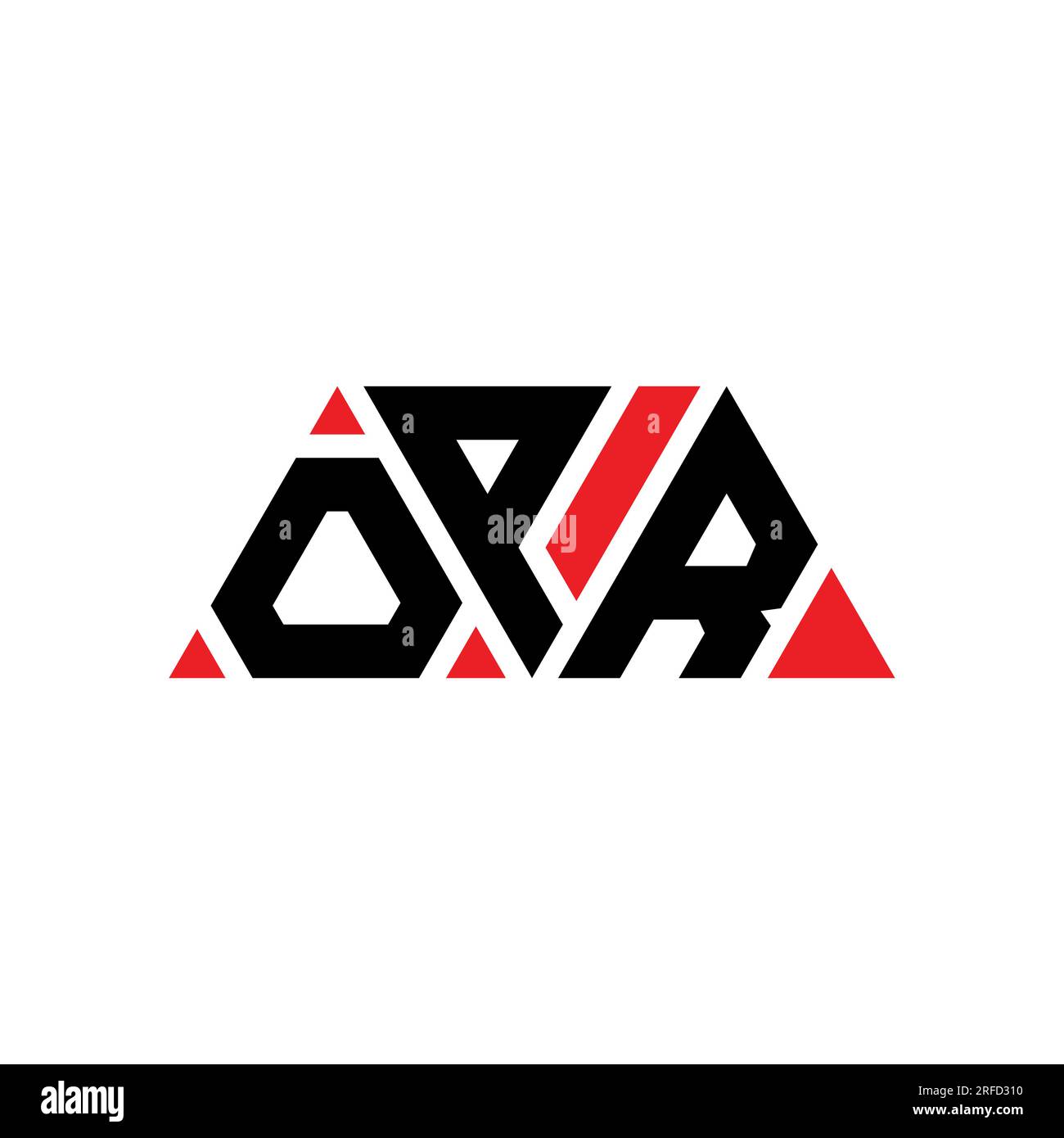 Logo de lettre triangle OPR avec forme de triangle. Monogramme de logo triangle OPR. Modèle de logo vectoriel triangle OPR avec couleur rouge. OPR triangul Illustration de Vecteur
