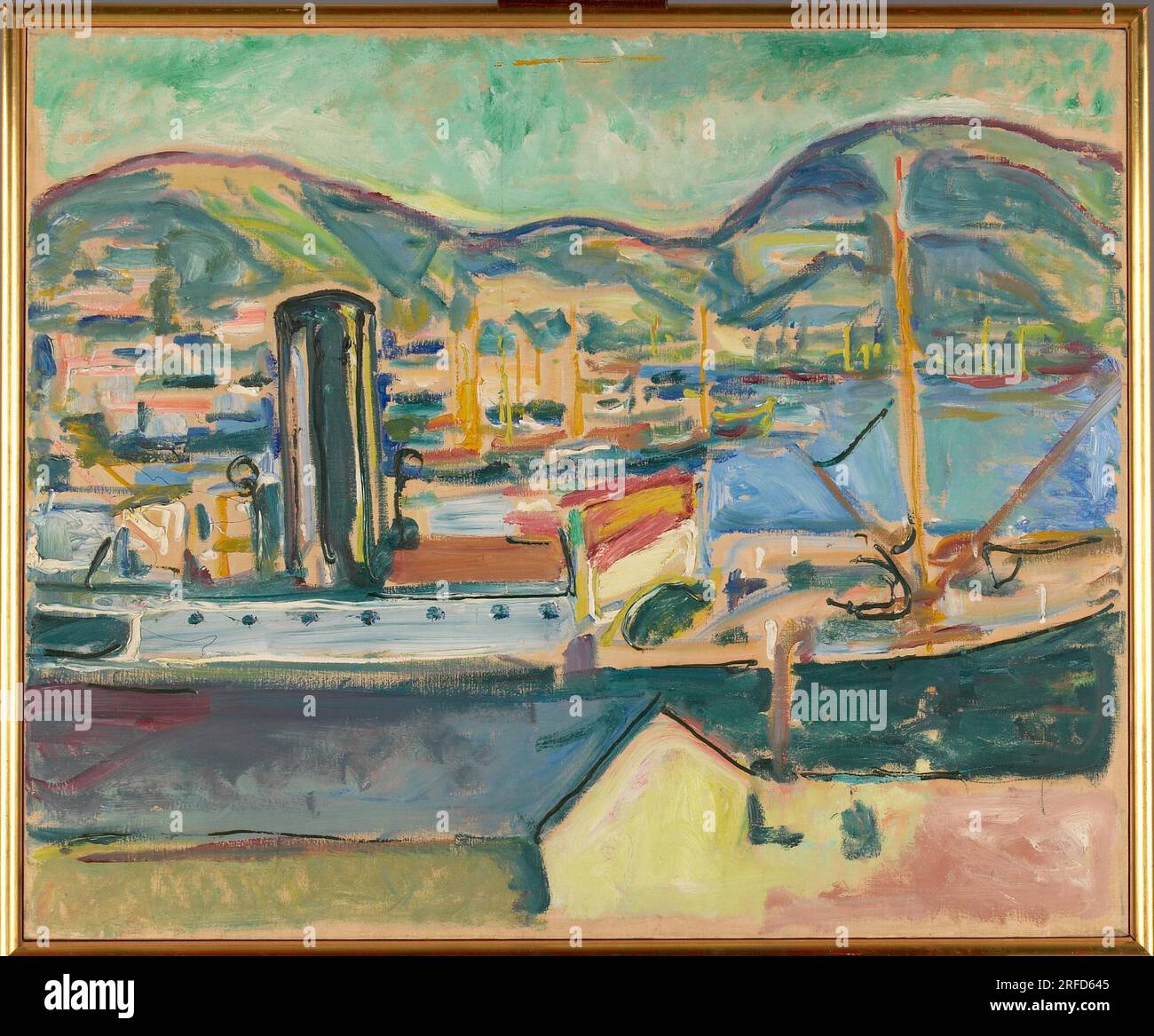 Bergen Harbour 1916 par Edvard Munch Banque D'Images