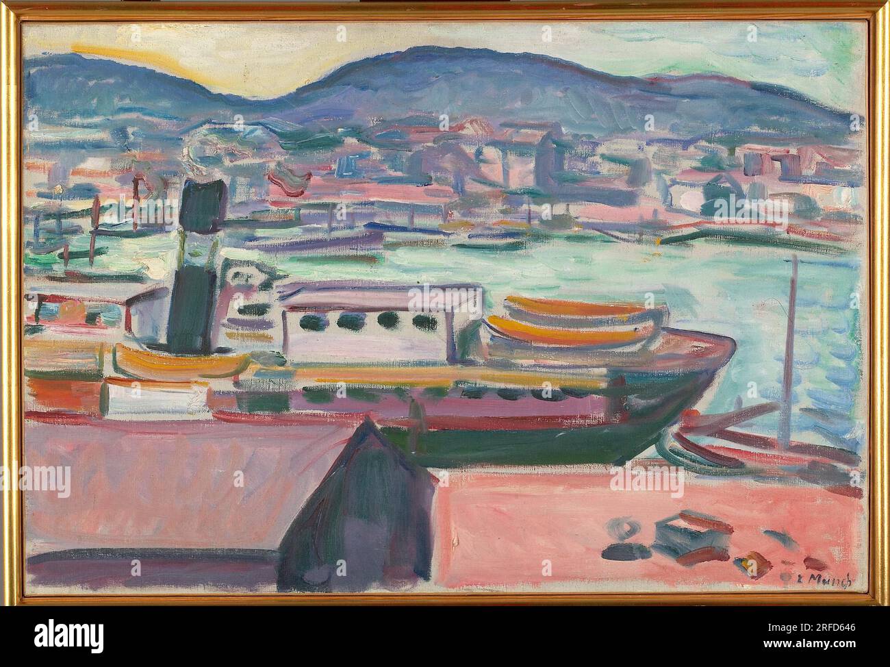 Bergen Harbour 1916 par Edvard Munch Banque D'Images