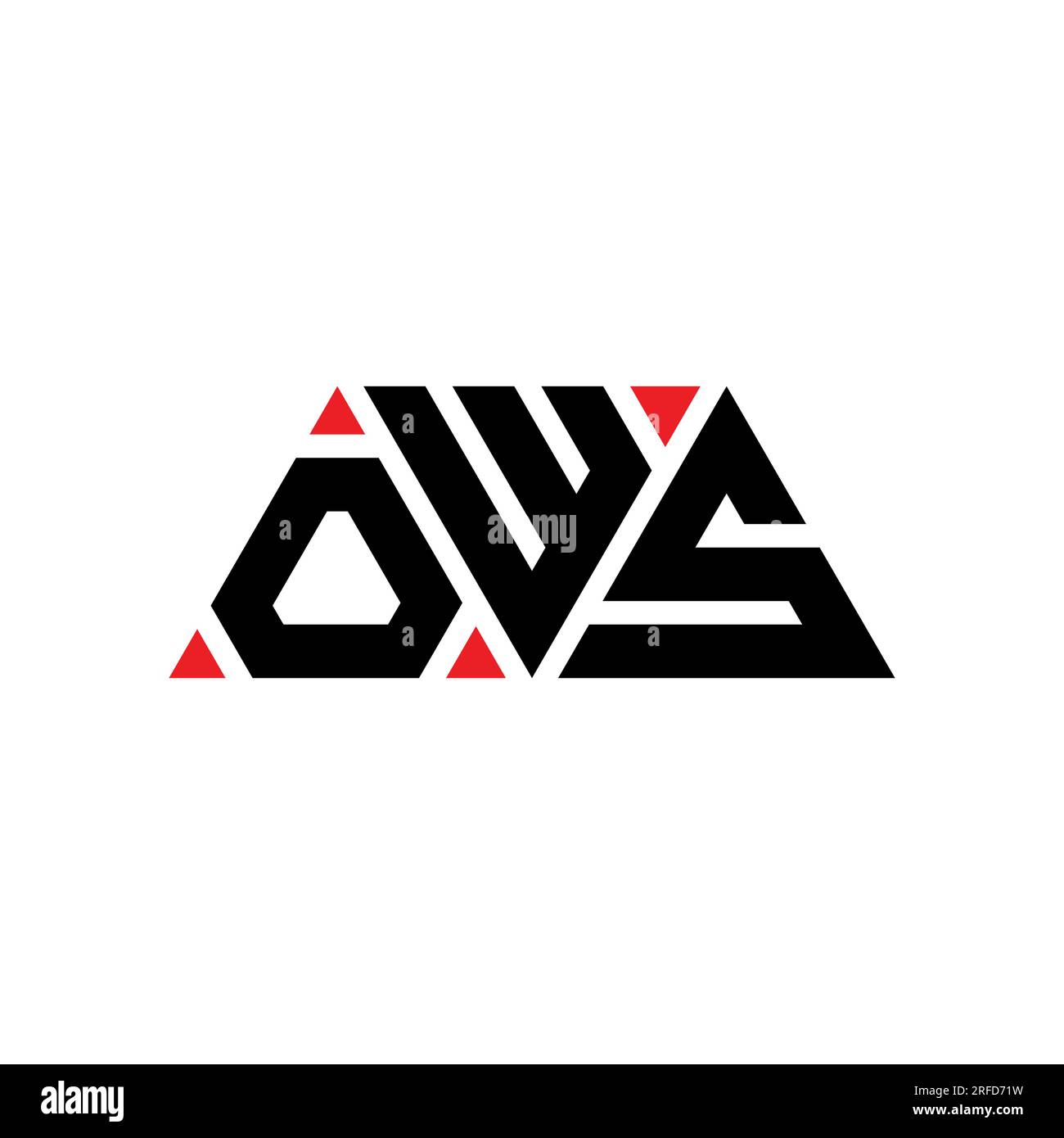 Logo de lettre triangle OWS avec forme de triangle. Monogramme de conception de logo triangle OWS. Modèle de logo vectoriel triangle OWS avec couleur rouge. OWS triangul Illustration de Vecteur