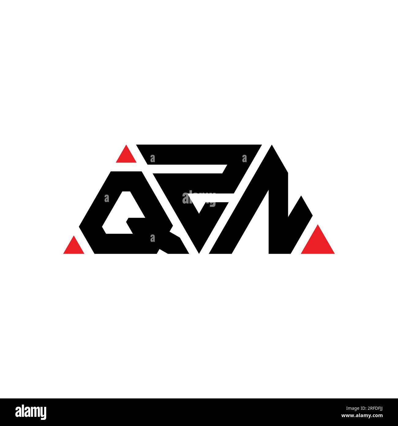 Logo de lettre triangle QZN avec forme de triangle. Monogramme de conception de logo triangle QZN. Modèle de logo vecteur triangle QZN avec couleur rouge. QZN triangul Illustration de Vecteur