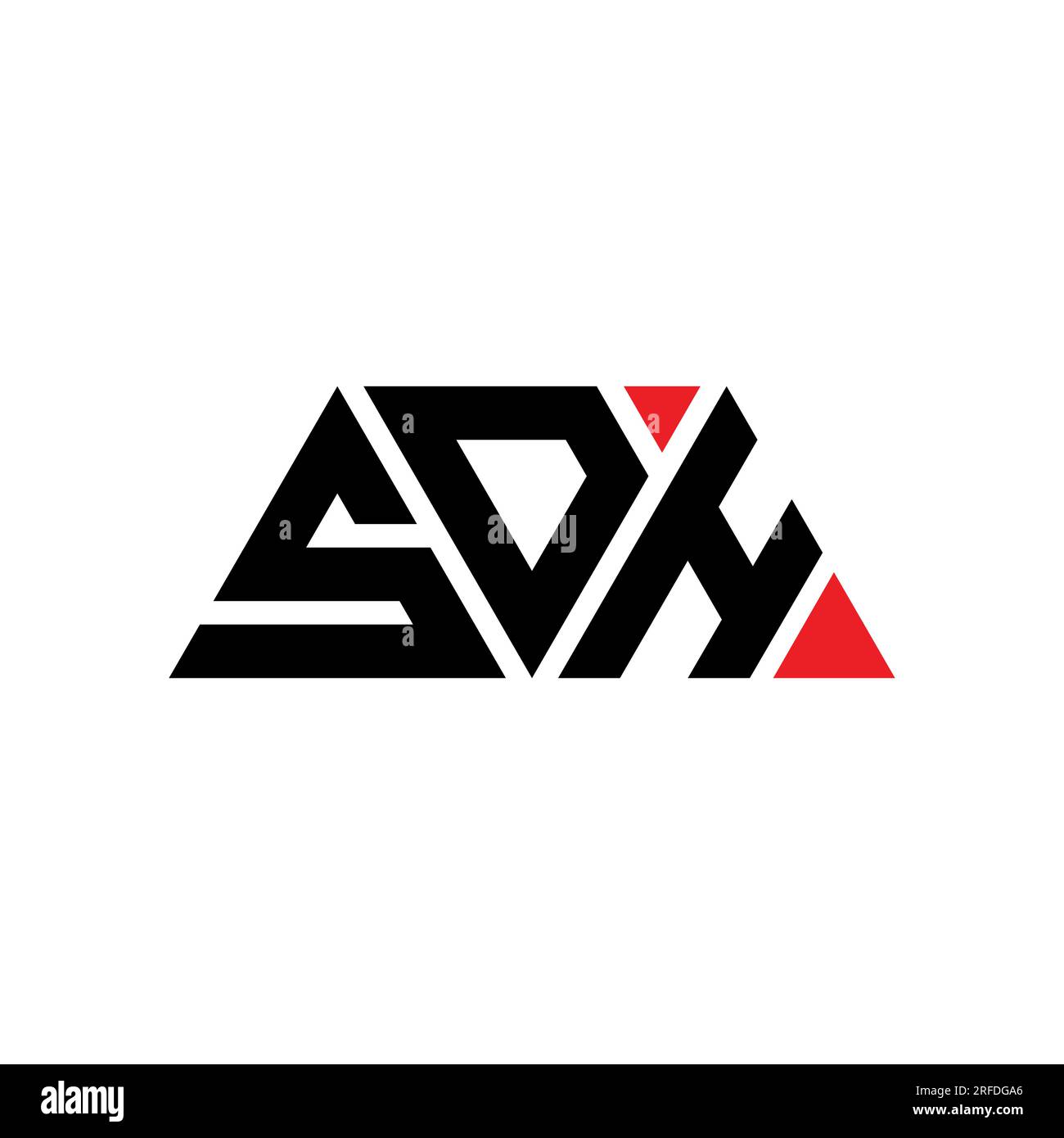 Logo SDH avec lettre triangle en forme de triangle. Monogramme de logo triangle SDH. Modèle de logo vectoriel triangle SDH avec couleur rouge. SDH triangul Illustration de Vecteur