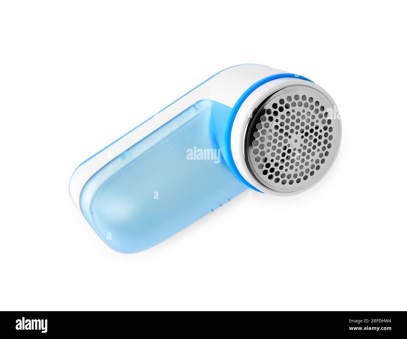 Rasoir en tissu bleu clair sur fond blanc Banque D'Images