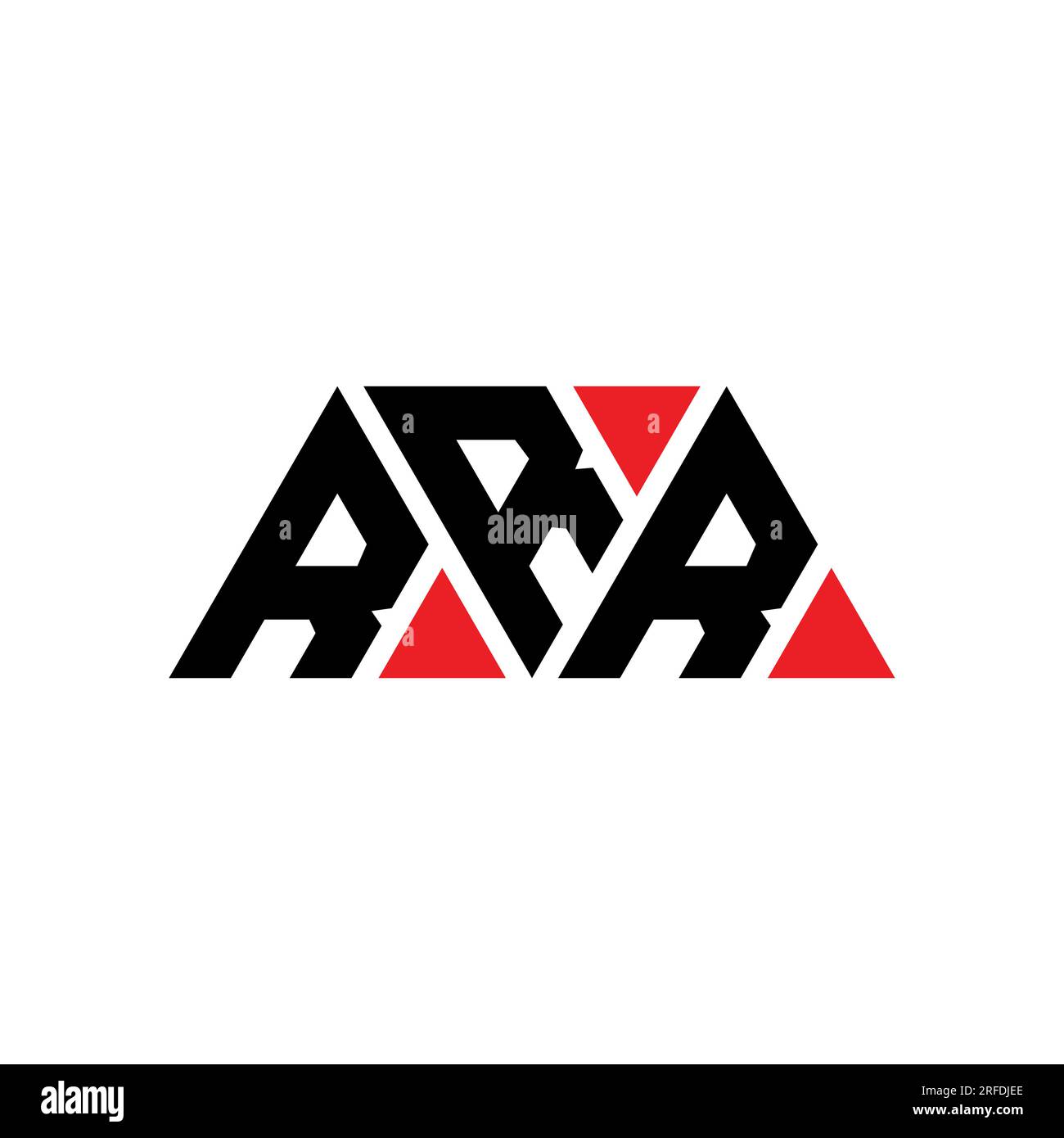 Logo de lettre triangulaire RRR avec forme de triangle. Monogramme de logo triangle RRR. Modèle de logo vectoriel triangle RRR avec couleur rouge. RRR triangul Illustration de Vecteur
