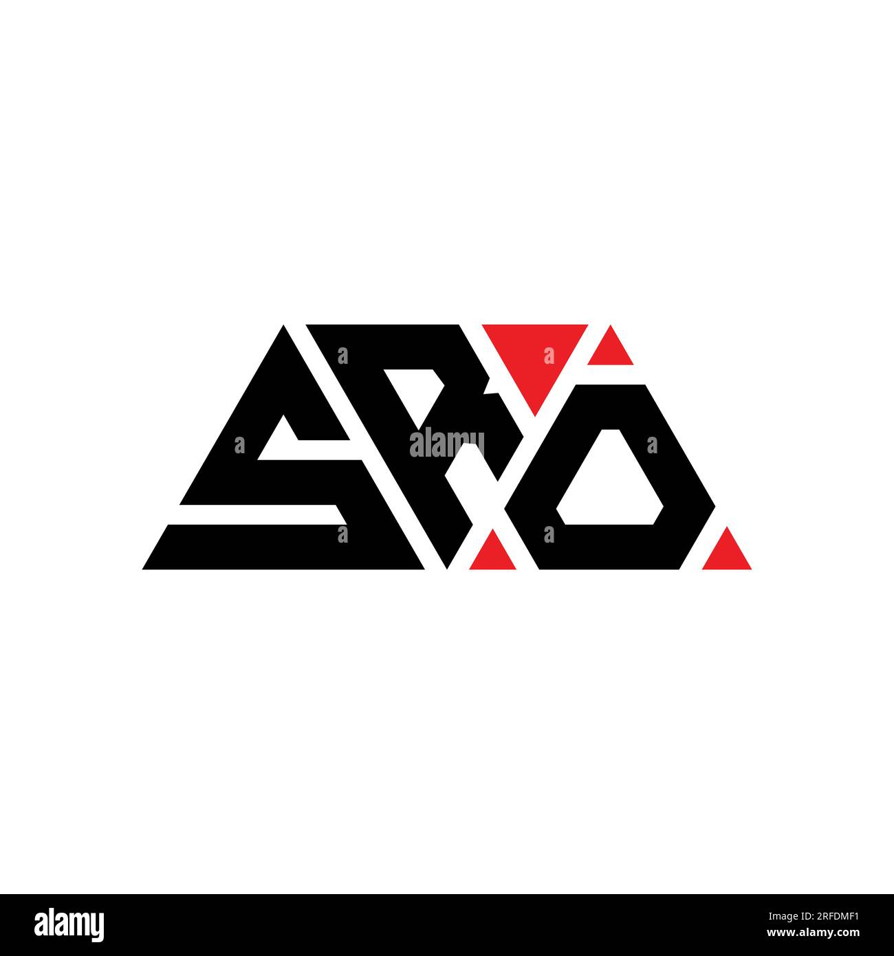 Logo en forme de triangle SRO. Monogramme de logo triangle SRO. Modèle de logo vecteur triangle SRO avec couleur rouge. SRO triangul Illustration de Vecteur