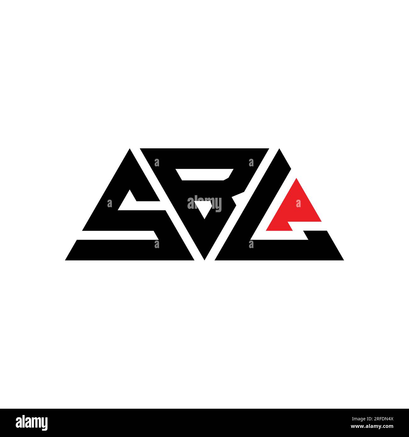 Logo de lettre triangle SBL avec forme de triangle. Monogramme de logo triangle SBL. Modèle de logo vecteur triangle SBL avec couleur rouge. SBL triangul Illustration de Vecteur