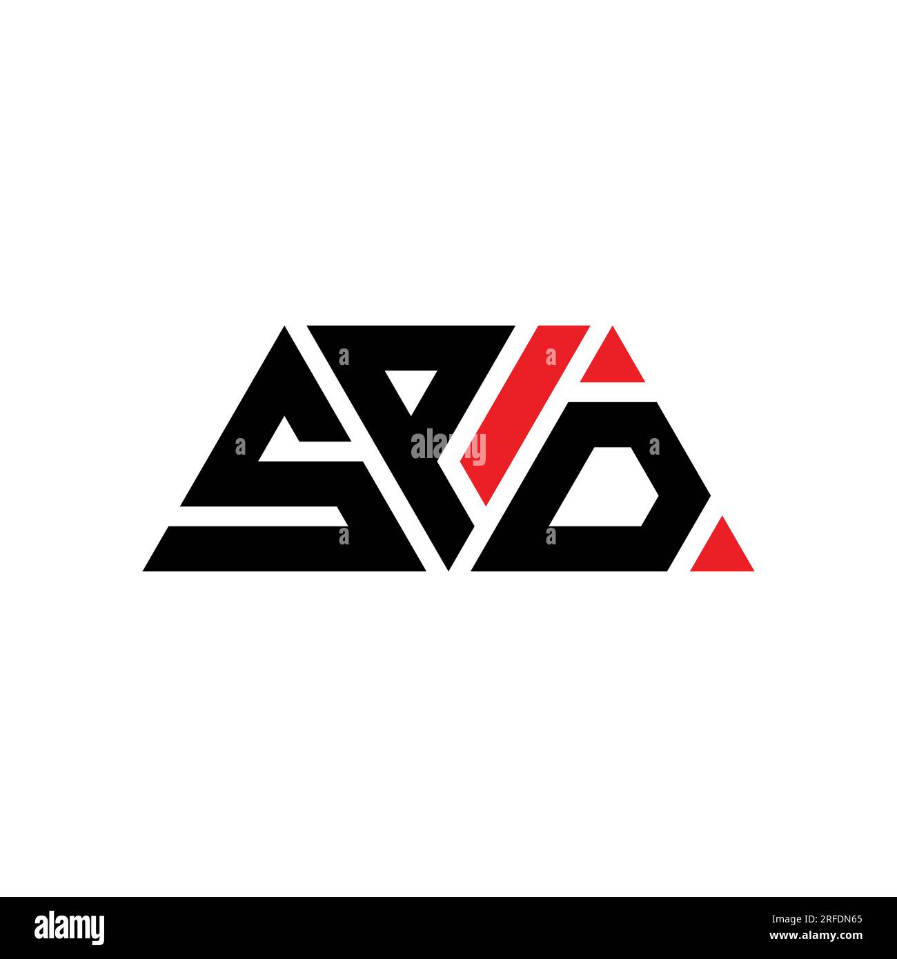 Logo SPD avec lettre triangulaire en forme de triangle. Monogramme de logo triangle SPD. Modèle de logo vectoriel triangle SPD avec couleur rouge. SPD triangul Illustration de Vecteur