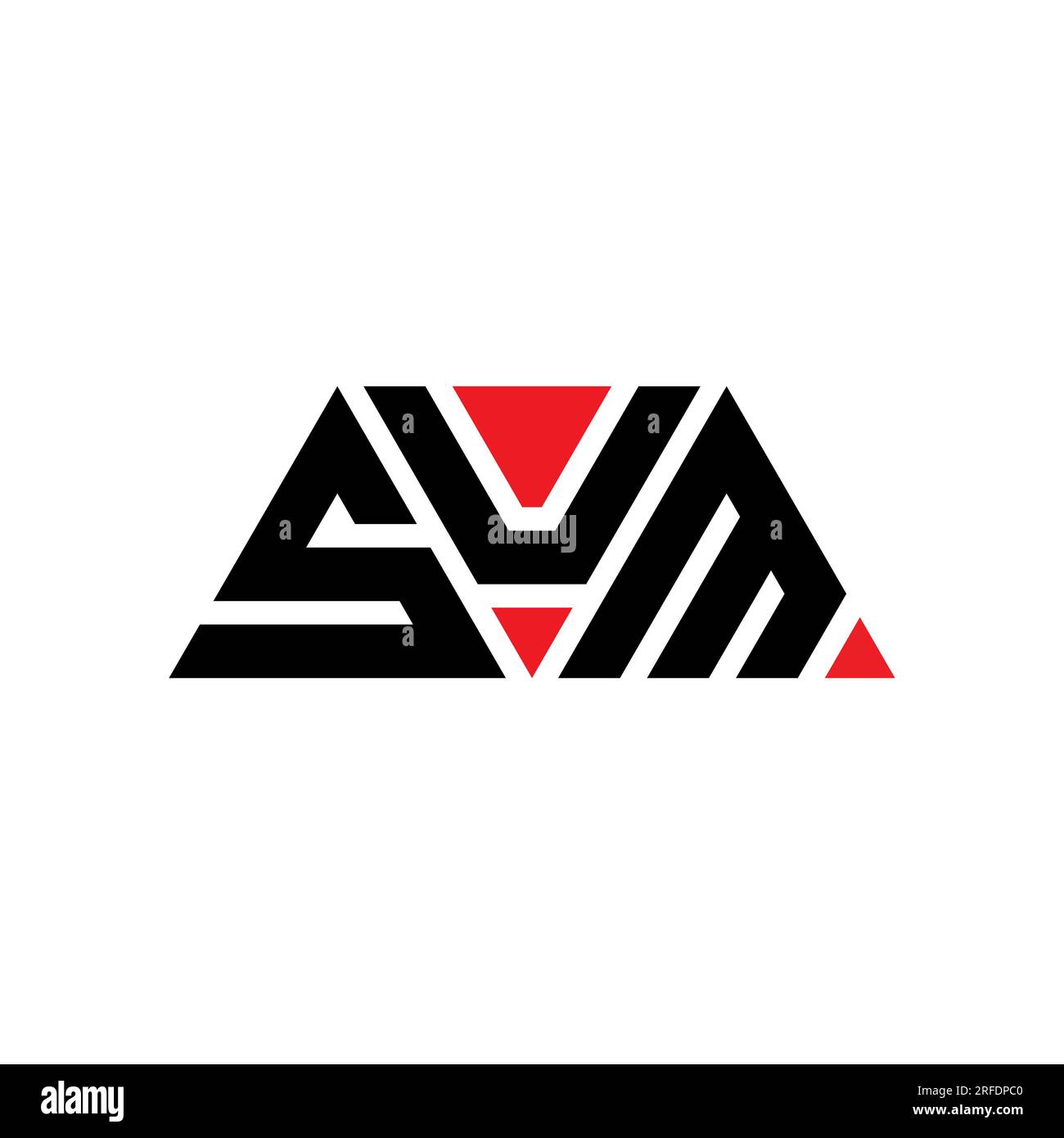 Logo lettre triangle SUM avec forme de triangle. Monogramme de logo triangle SUM. Modèle de logo vecteur triangle SOMME avec couleur rouge. SOMME triangul Illustration de Vecteur