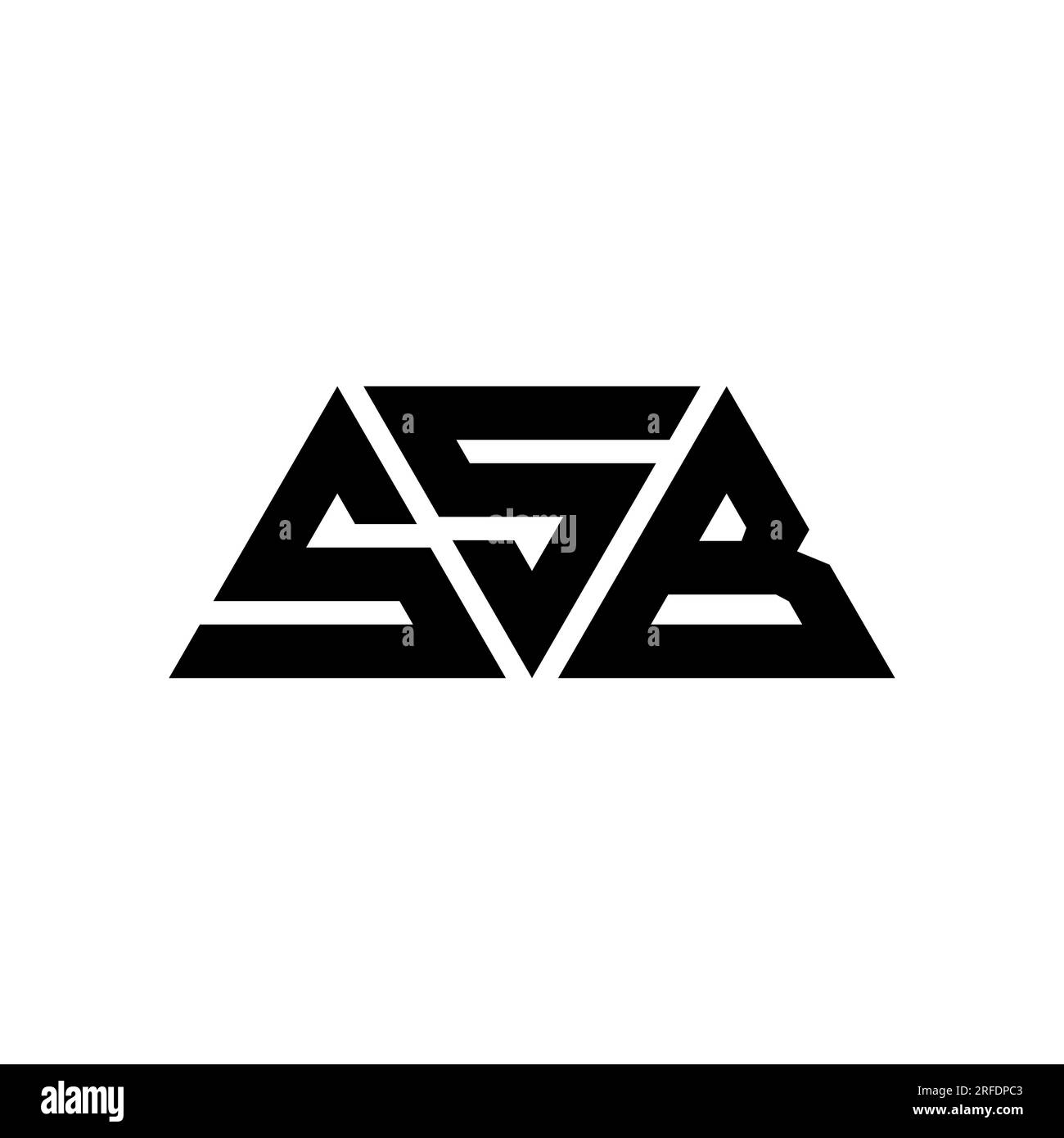 Logo de lettre triangle SSB avec forme de triangle. Monogramme de logo triangle SSB. Modèle de logo vecteur triangle SSB avec couleur rouge. SSB triangul Illustration de Vecteur