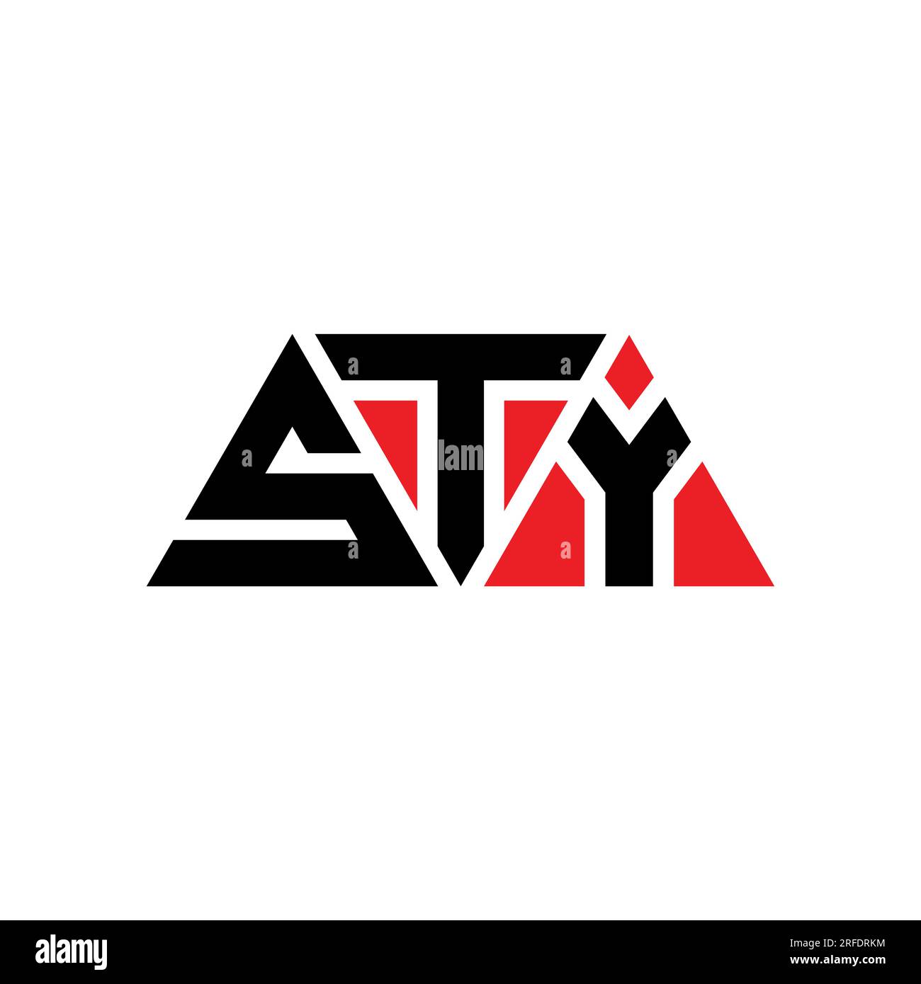 Logo EN forme de triangle STY. Monogramme de logo triangle STY. Modèle de logo vecteur triangle STY avec couleur rouge. STY triangul Illustration de Vecteur