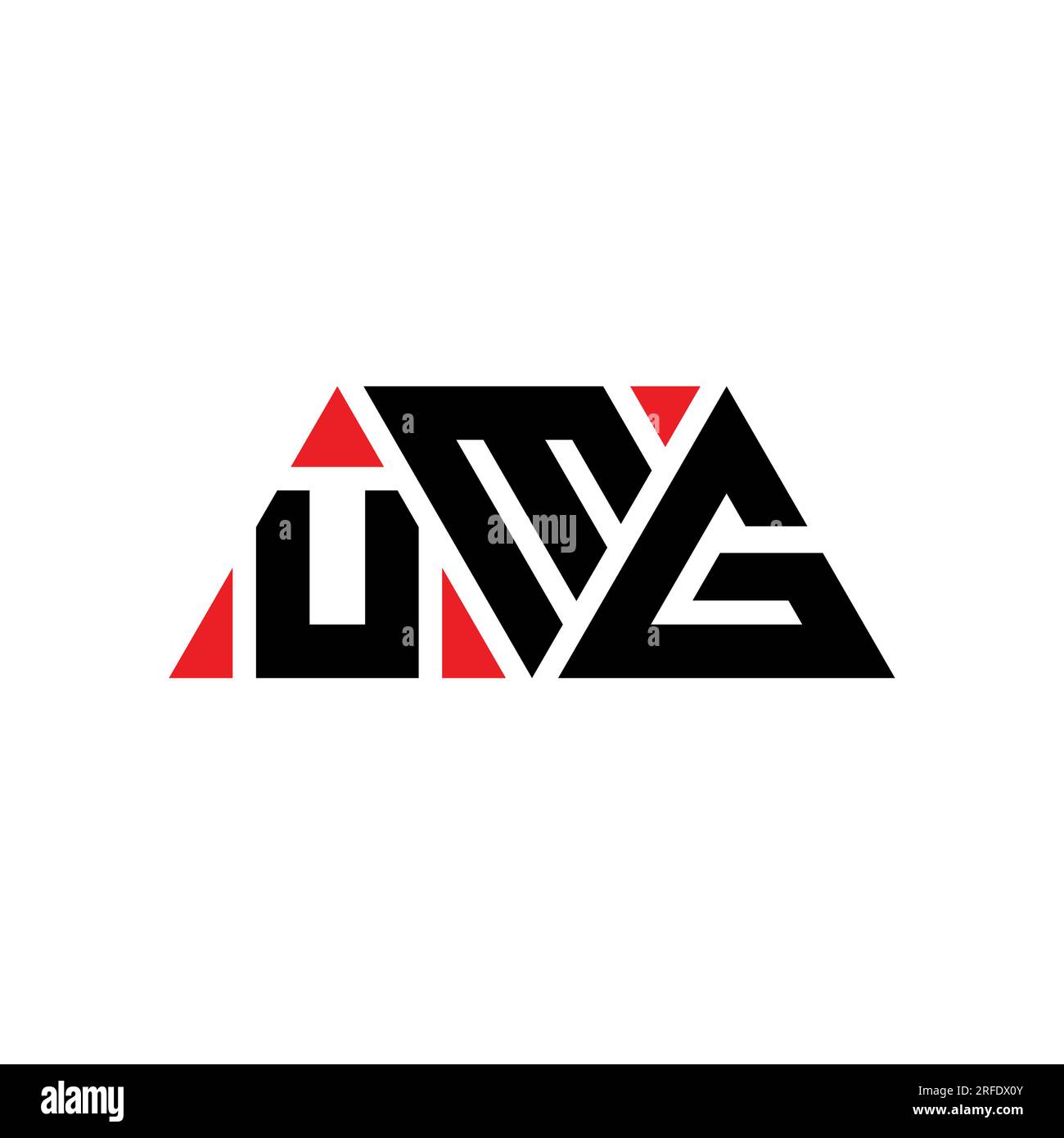Logo de lettre triangle UMG avec forme de triangle. Monogramme de conception de logo triangle UMG. Modèle de logo vecteur triangle UMG avec couleur rouge. UMG triangul Illustration de Vecteur