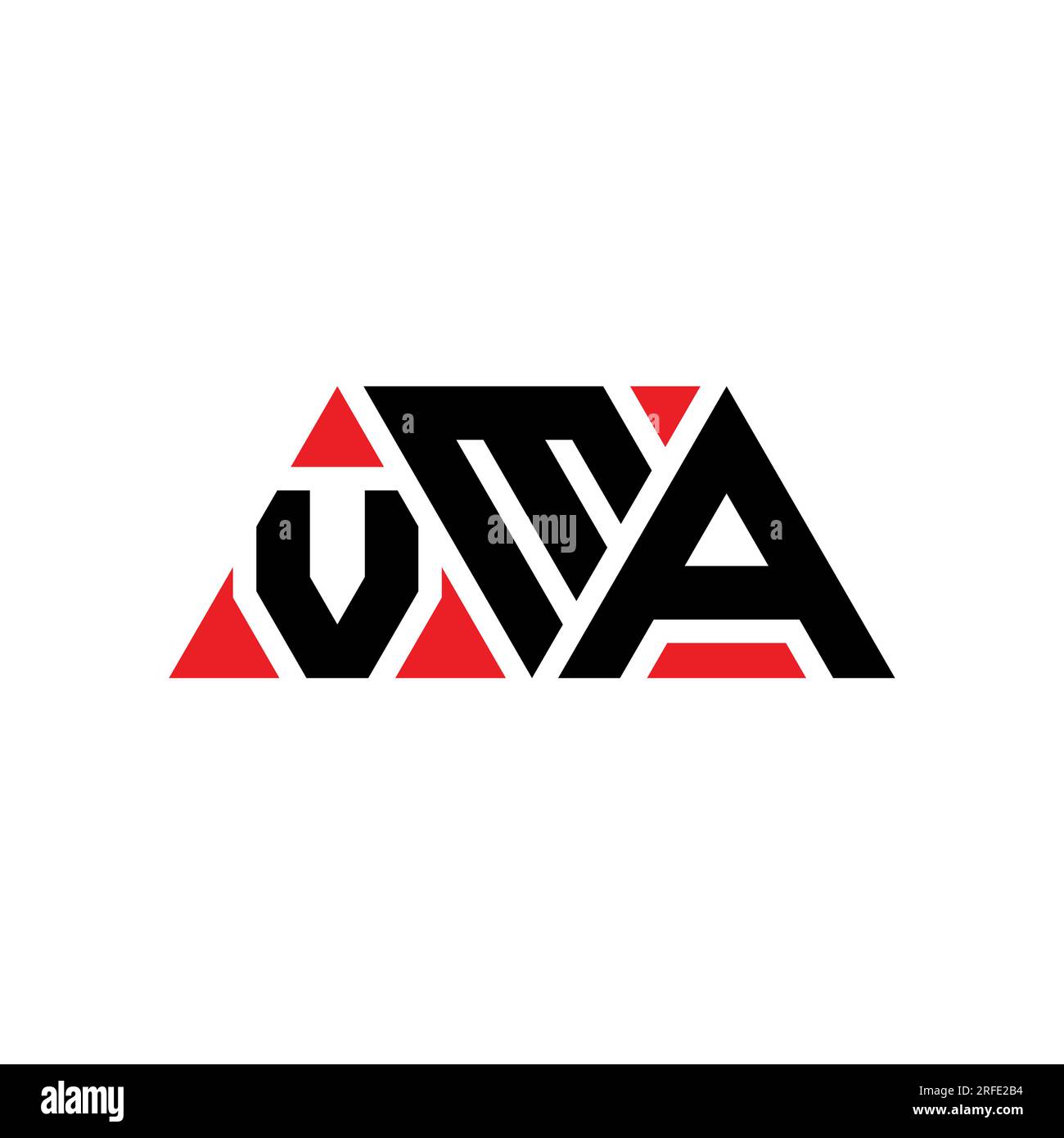 Logo de lettre triangle VMA avec forme de triangle. Monogramme de logo triangle VMA. Modèle de logo vecteur triangle VMA avec couleur rouge. VMA triangul Illustration de Vecteur