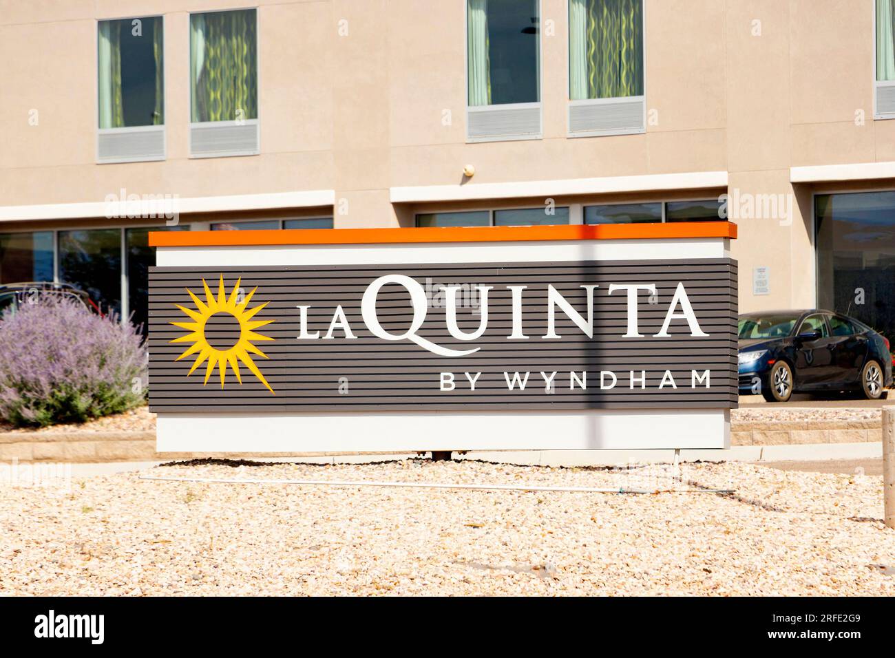 La Quinta by Wyndham signe de l'hôtel dans la ville de Cadar Utah USA Banque D'Images