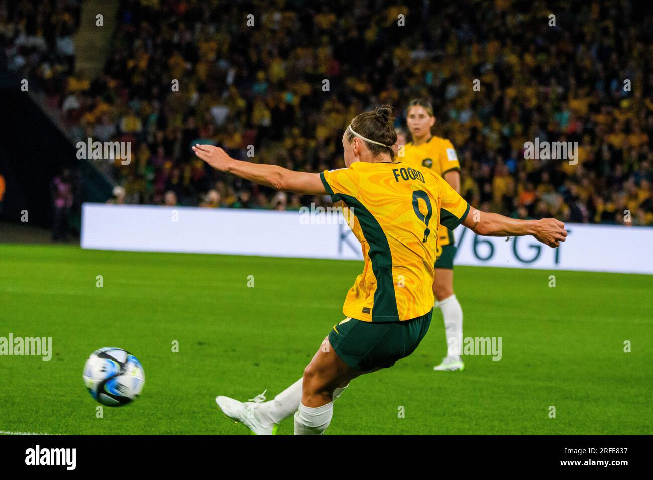 Suncorp Stadium, Brisbane - 27 2023 juillet : Caitlin Foord a tiré contre le Nigeria lors de la coupe du monde féminine 2023 Banque D'Images