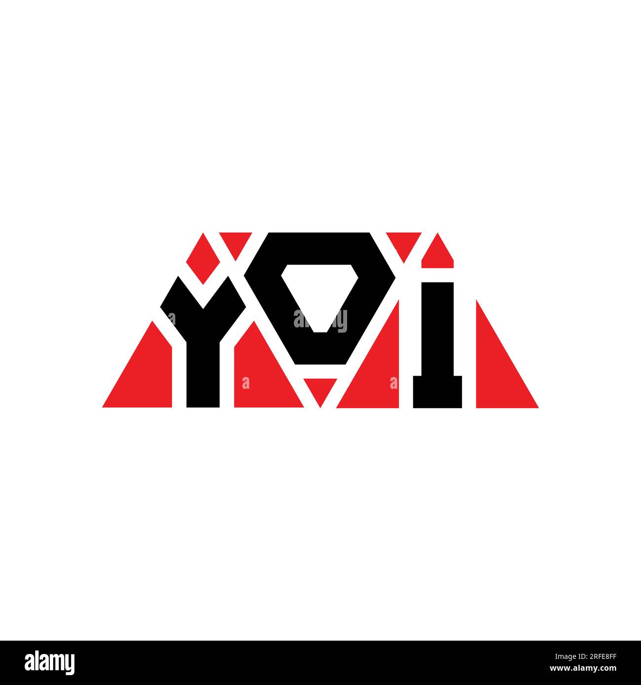 Logo de lettre triangle YOI avec forme de triangle. Monogramme de logo triangle YOI. Modèle de logo vecteur triangle YOI avec couleur rouge. YOI triangul Illustration de Vecteur