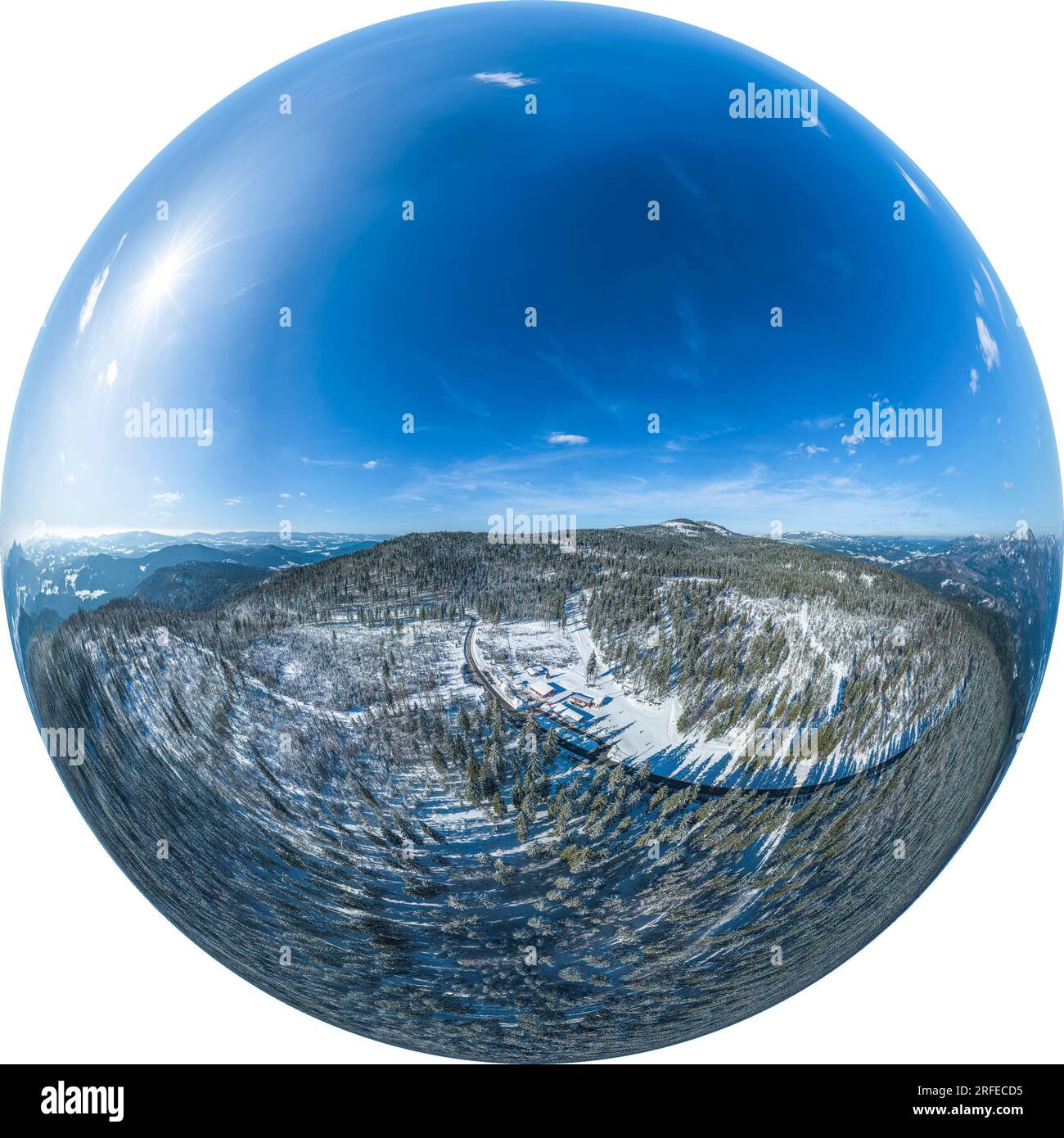 Le ski de fond-Centre Bretterschachten dans la forêt bavaroise près de la Grande Arbre d'en haut Banque D'Images