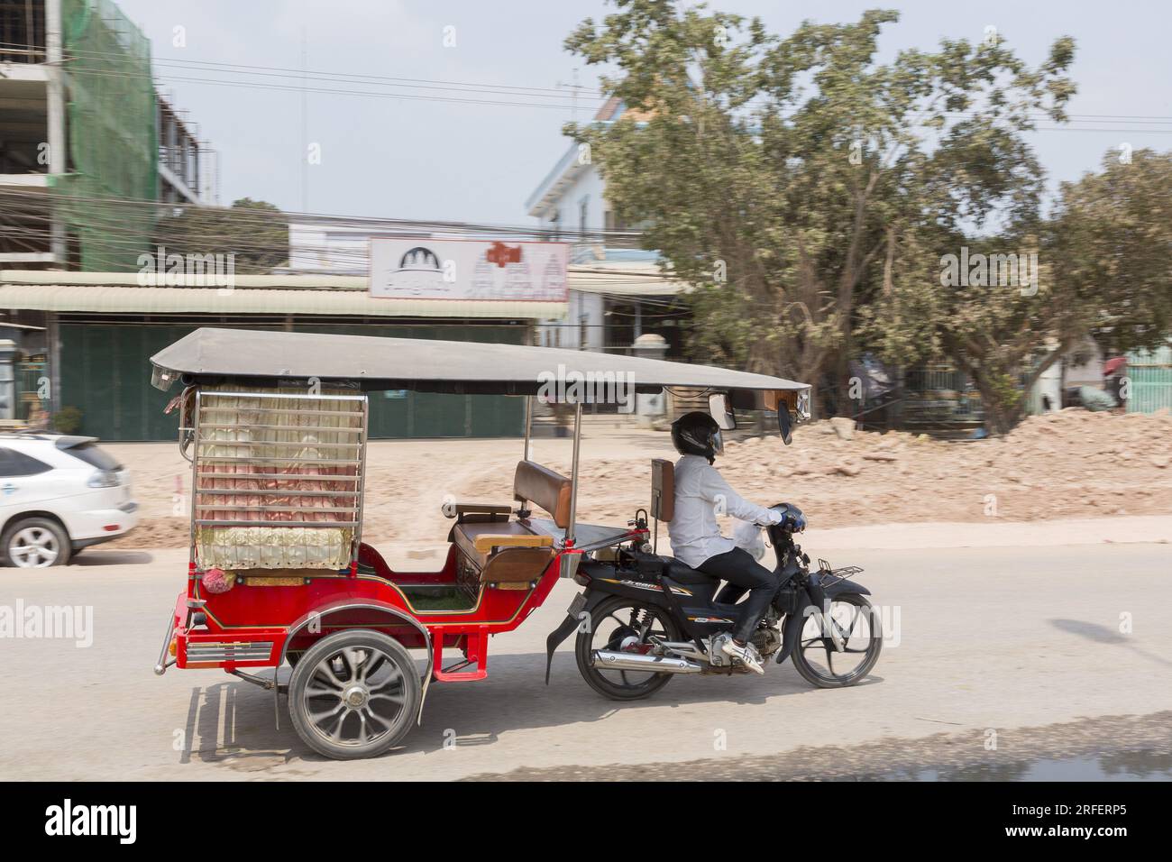 Sur la route au Cambodge Banque D'Images