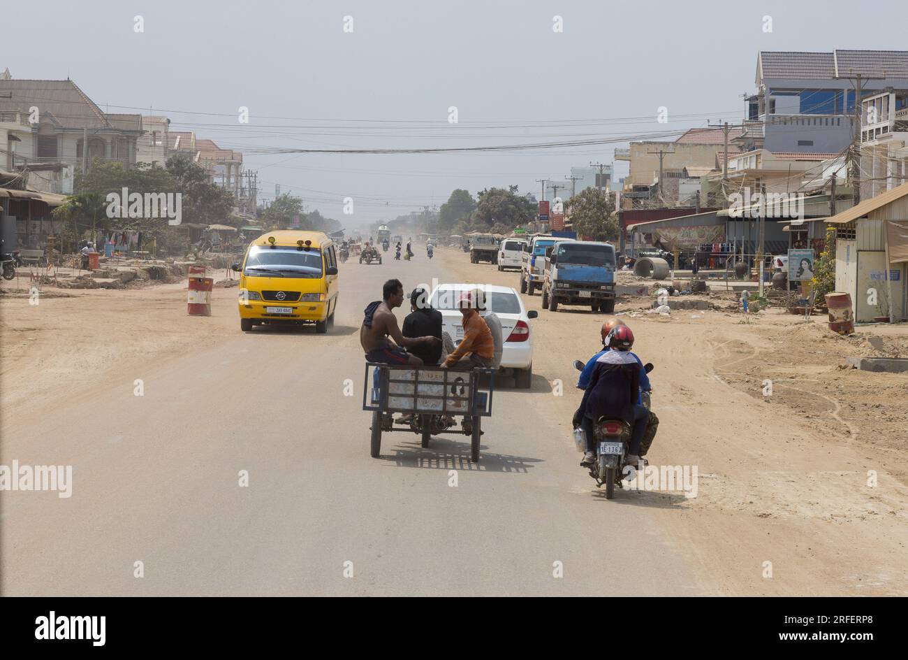 Sur la route au Cambodge Banque D'Images