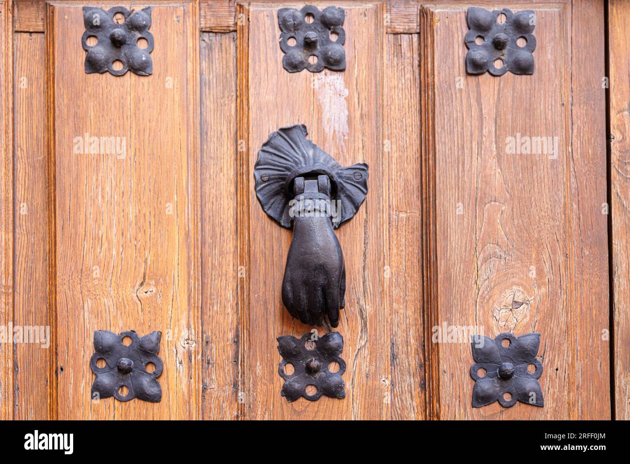 Espagne, Estrémadure, Coria, heurtoir de porte de maison Banque D'Images