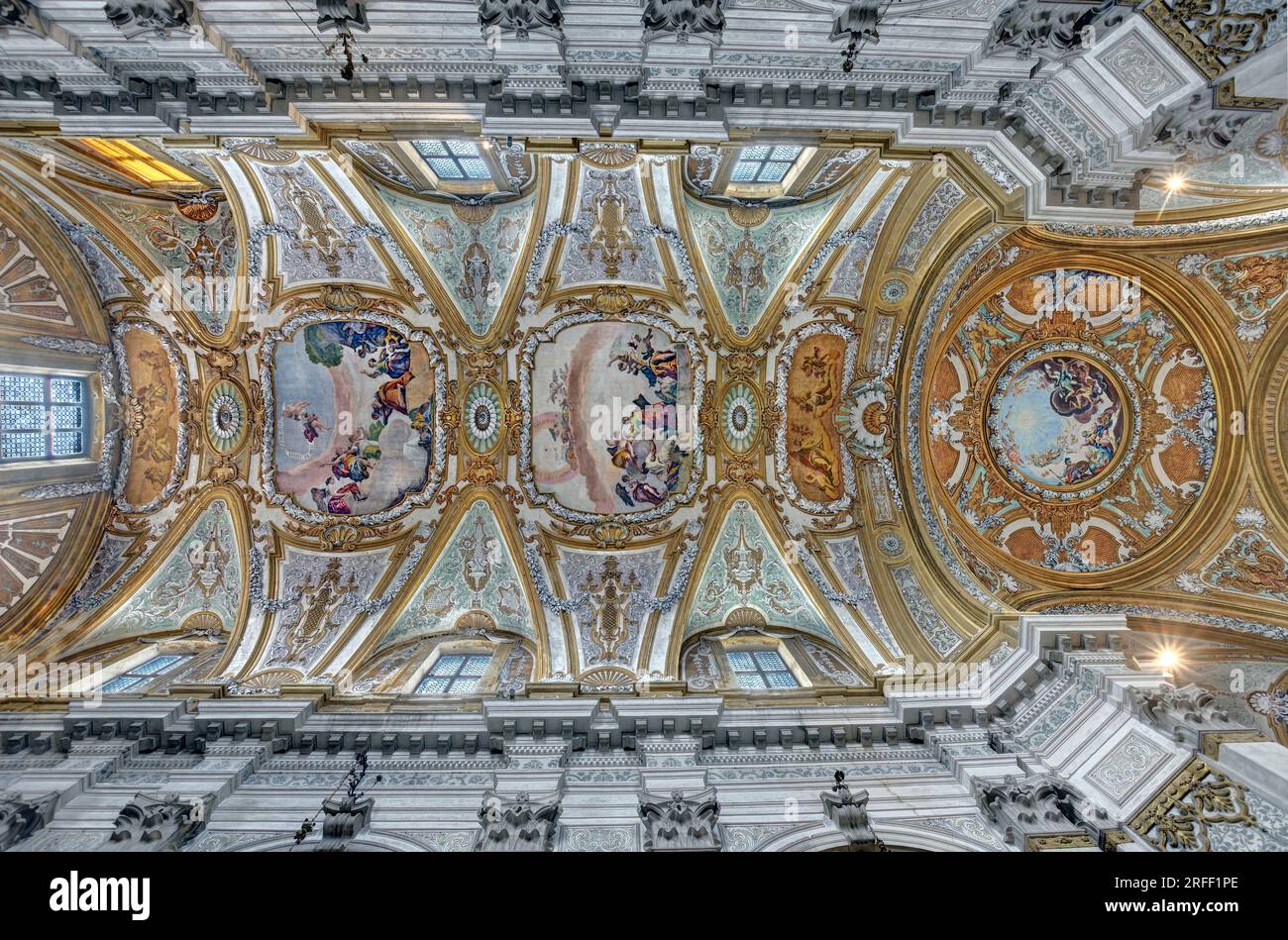 Italie, Vénétie, Venise, classée au patrimoine mondial de l'UNESCO, église Santa Maria Assunta ou église des Jésuites, la voûte peinte Banque D'Images