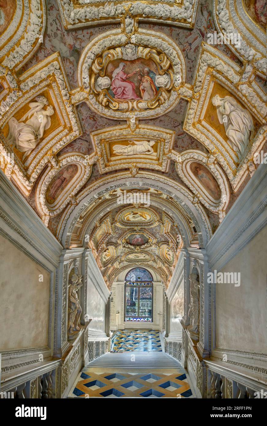 Italie, Vénétie, Venise inscrite au patrimoine mondial de l'UNESCO, palais des Doges, le détroit d'Or Banque D'Images