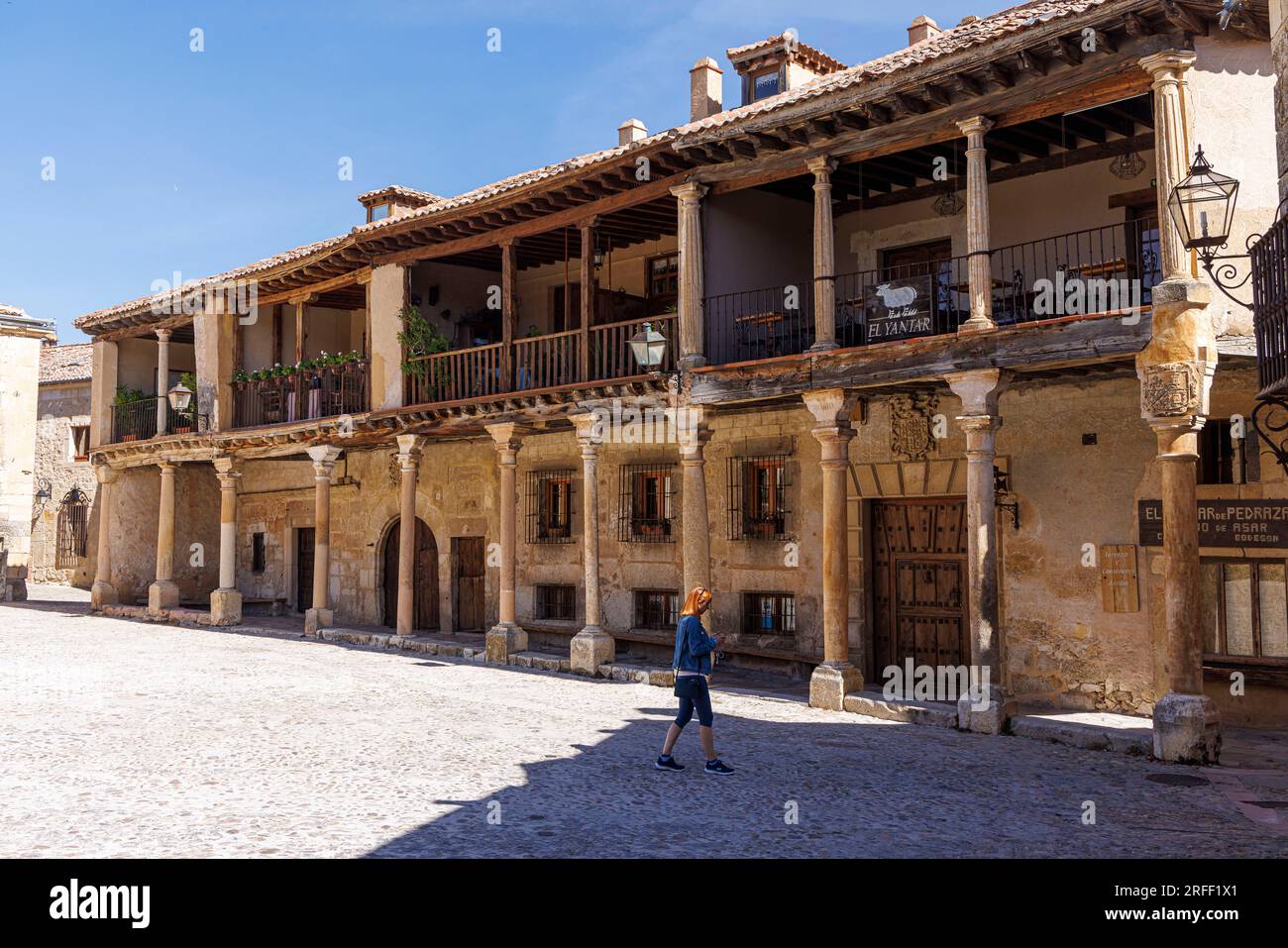 Espagne, Castille-et-Léon, Pedraza, Plaza Mayor Banque D'Images