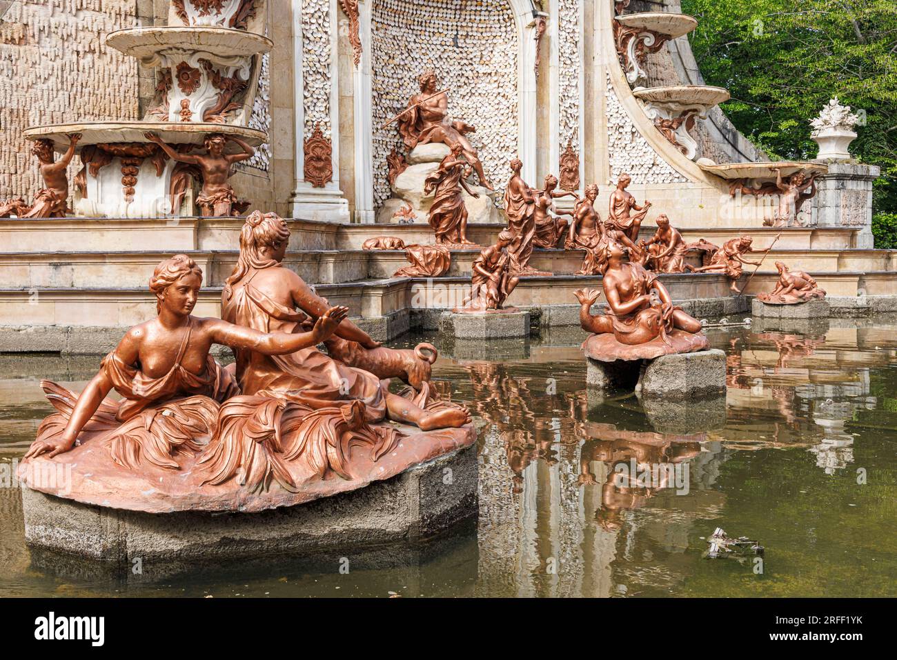 Espagne, Castille et Léon, la Granja de San Ildefonso, Palais Royal de la Granja de San Ildefonso jardins, fontaine du bain de Diane Banque D'Images