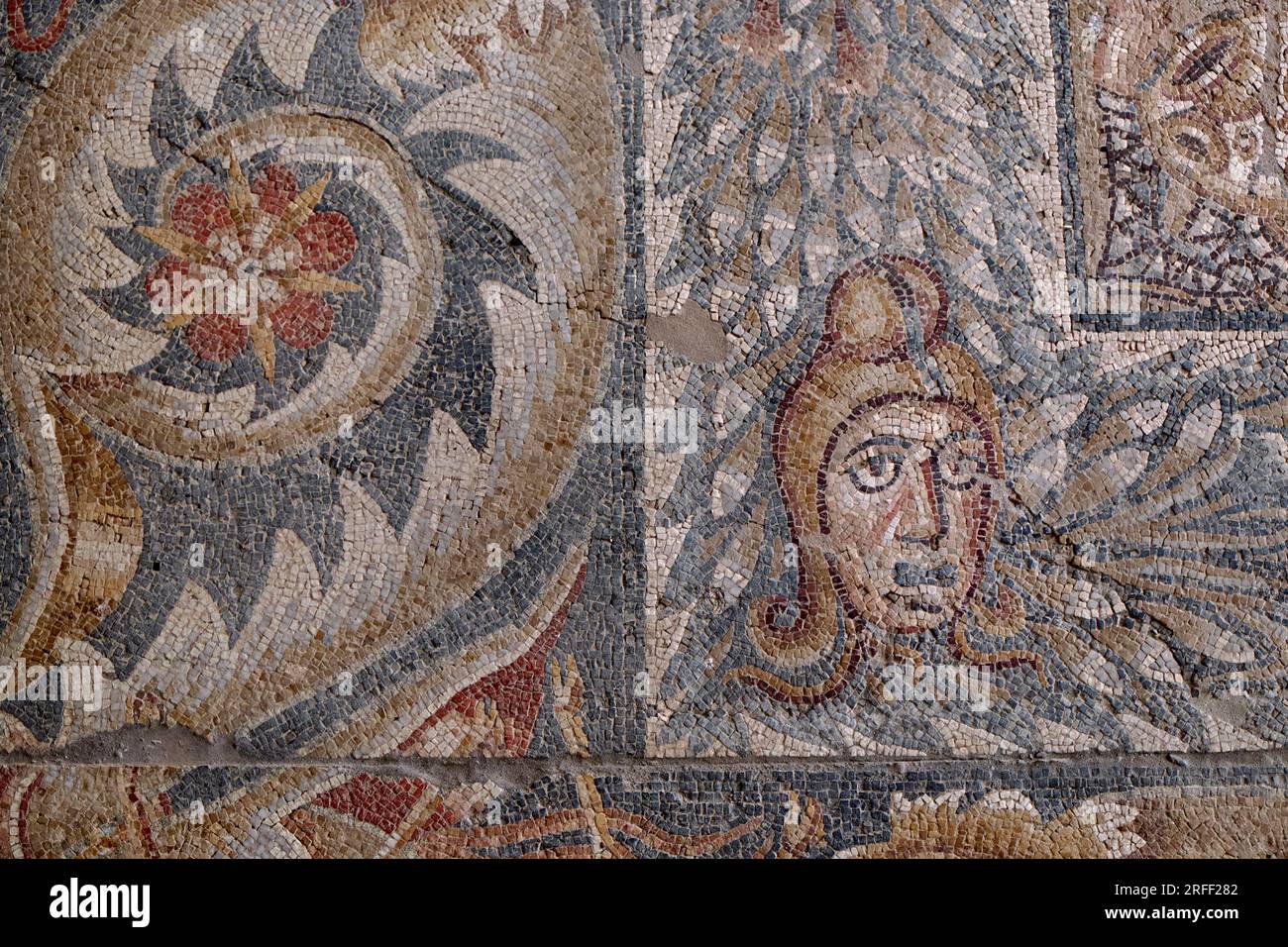 Italie, Sicile, région de Noto, la villa romaine de Tellaro du 4e siècle (Villa romana del Tellaro) Banque D'Images