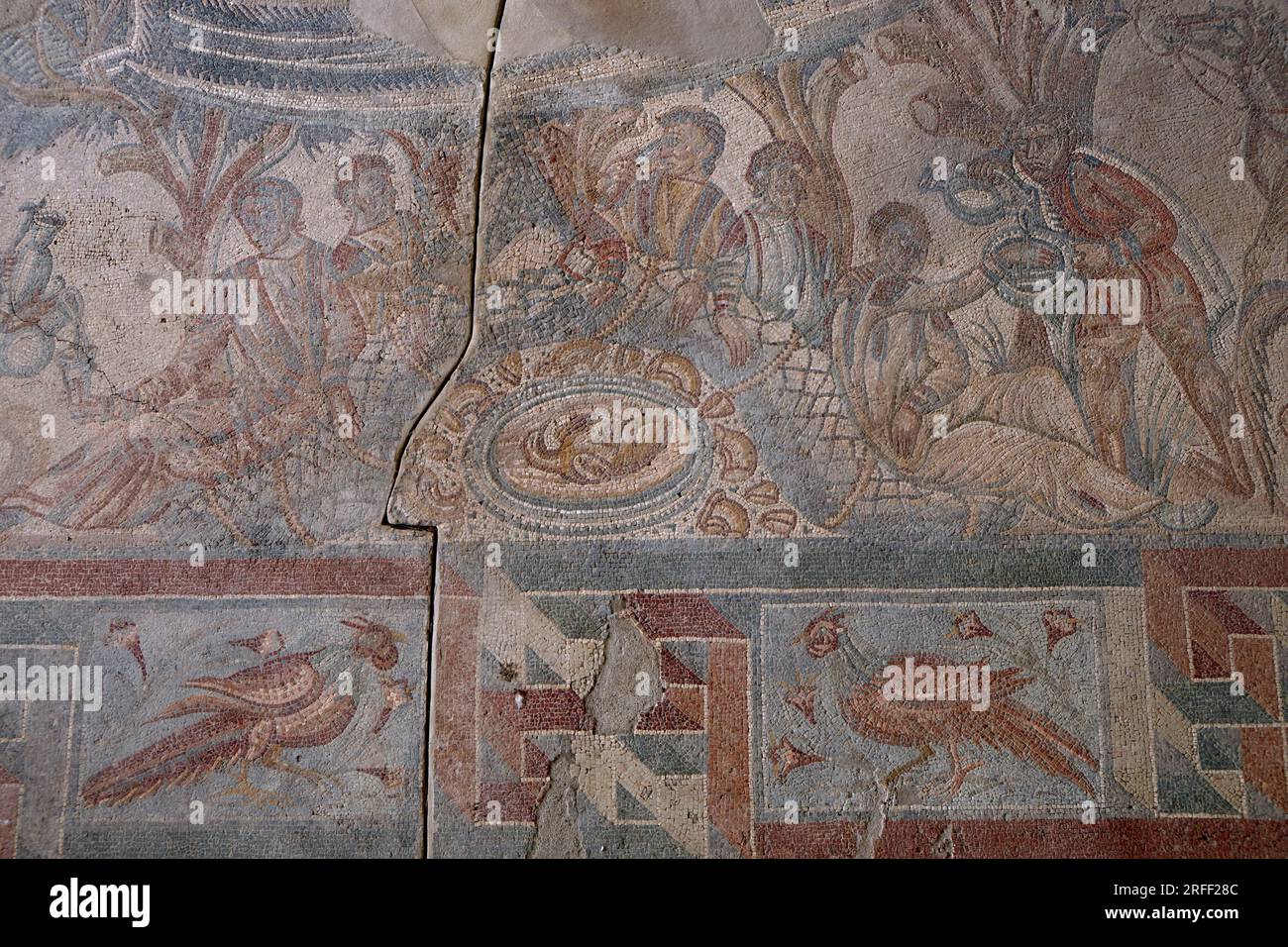 Italie, Sicile, région de Noto, la villa romaine de Tellaro du 4e siècle (Villa romana del Tellaro) Banque D'Images