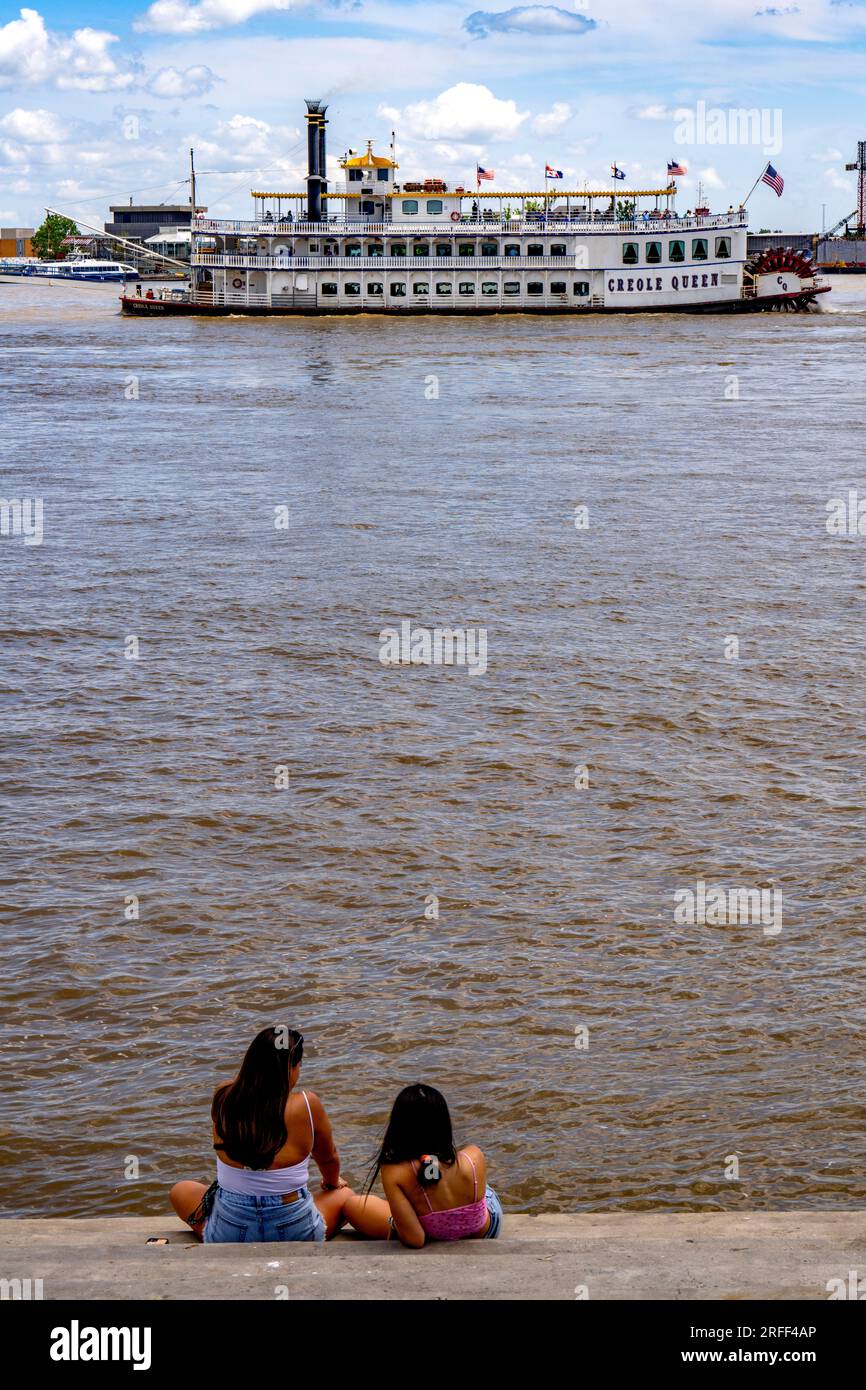États-Unis, Louisiane, Nouvelle-Orléans, bateau à vapeur sur le fleuve Mississippi Banque D'Images