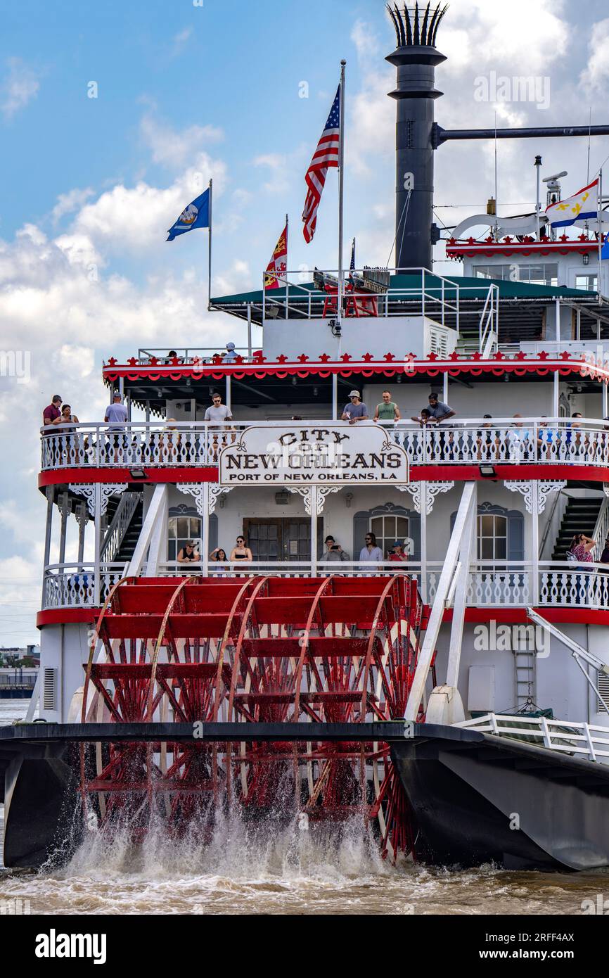 États-Unis, Louisiane, Nouvelle-Orléans, le bateau à vapeur City de la Nouvelle-Orléans sur le fleuve Mississippi Banque D'Images