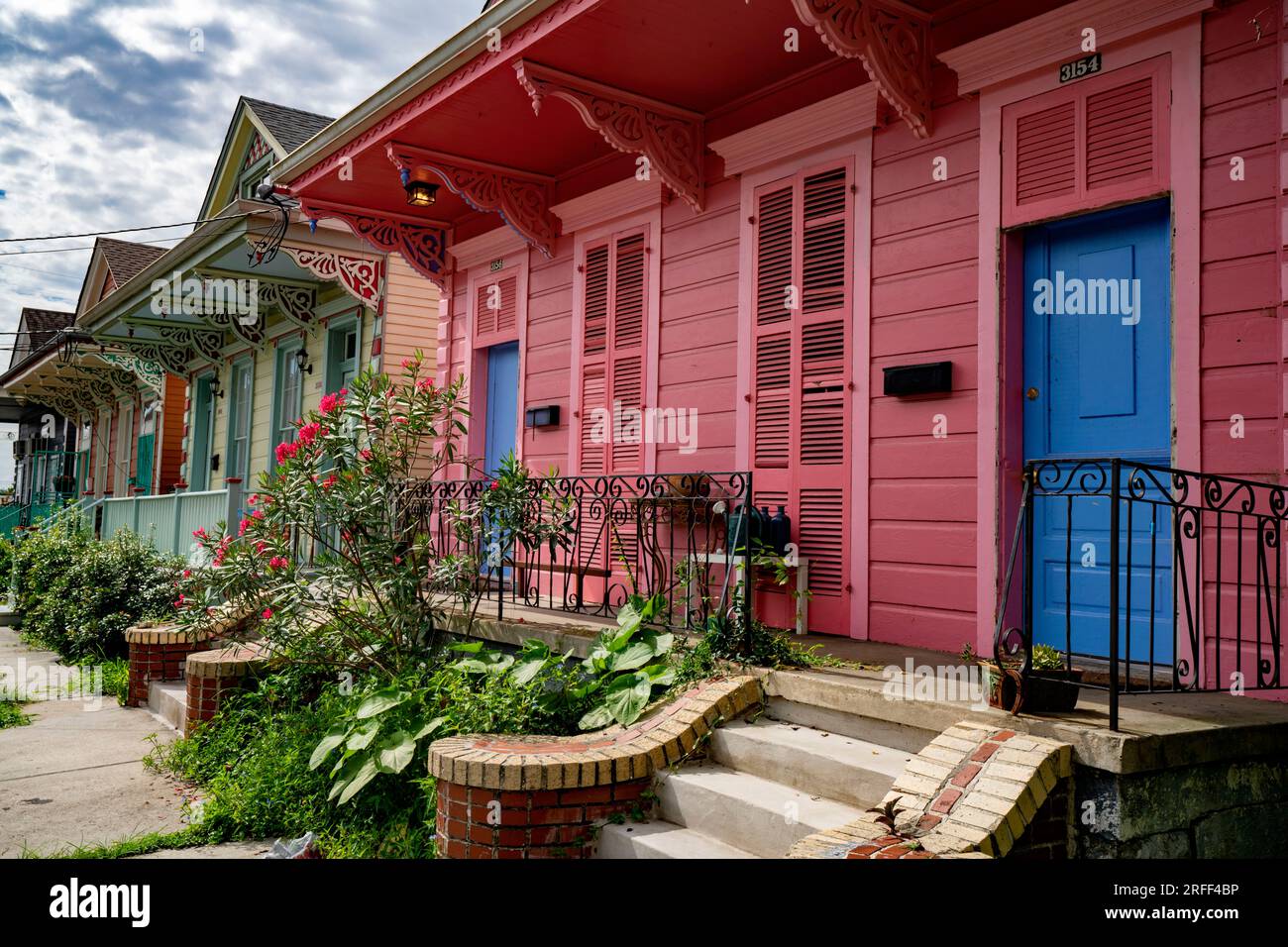 Etats-Unis, Louisiane, Nouvelle-Orléans, maisons dans la région de Treme Banque D'Images