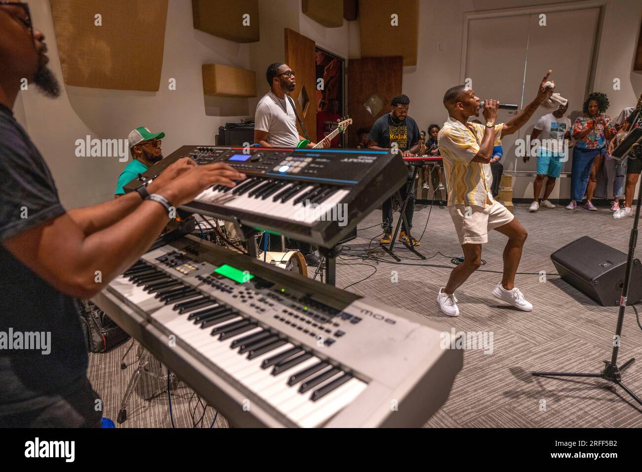États-Unis, Tennessee, Memphis, Corey Lou en concert de musique soul au Stax Museum Banque D'Images