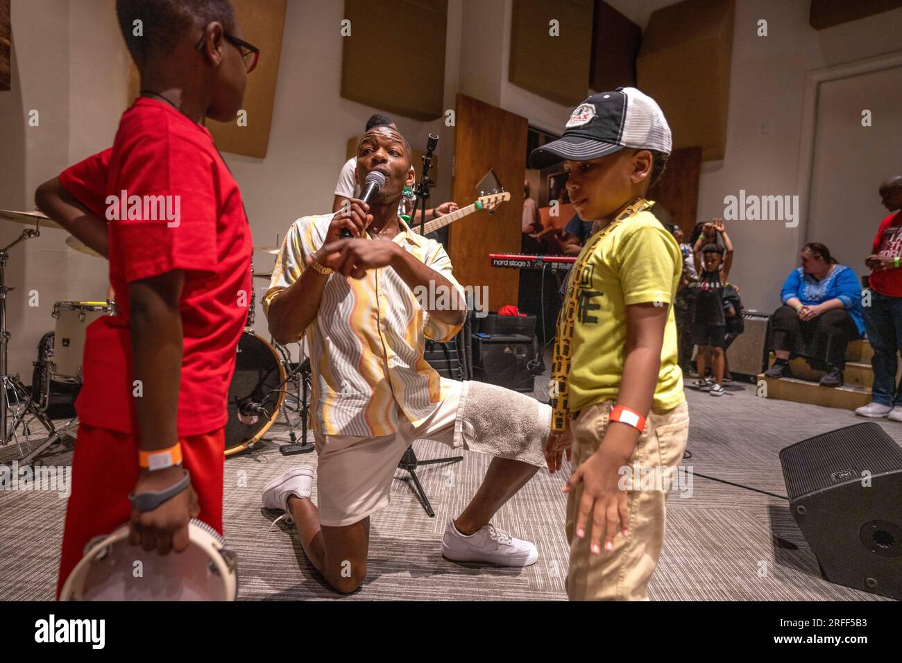 États-Unis, Tennessee, Memphis, Corey Lou en concert de musique soul au Stax Museum Banque D'Images