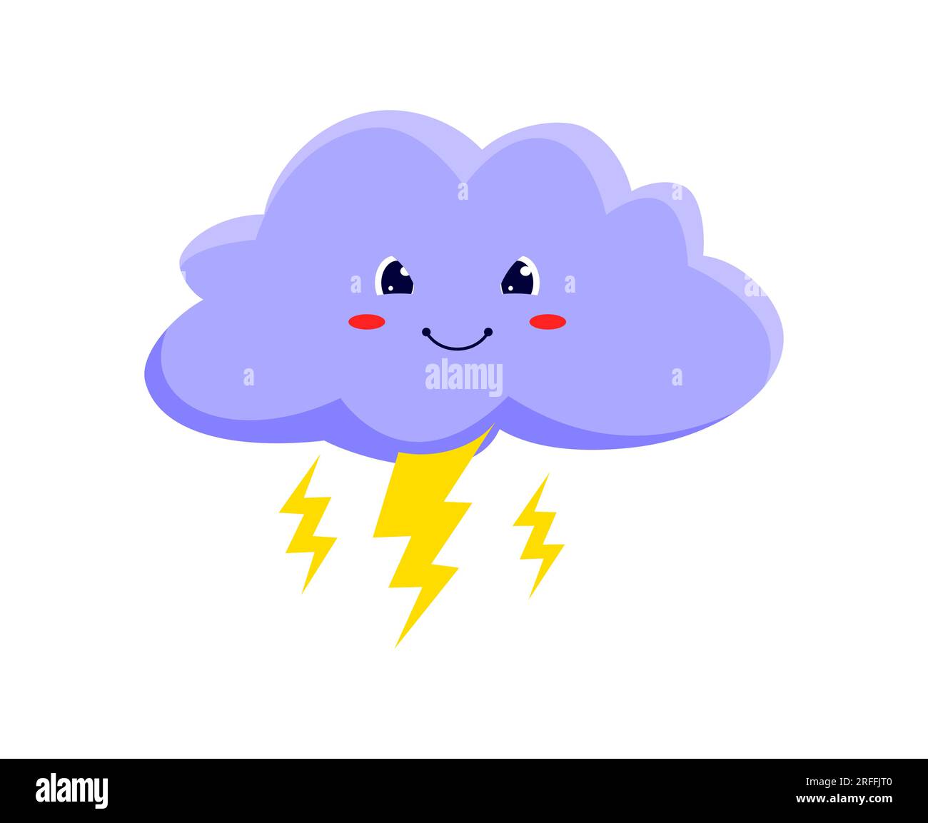 illustration de dessin animé en couleur, un ensemble de conditions  météorologiques avec des nuages, un nuage avec des éclairs et un orage, la  pluie et la neige arrivent, image vectorielle 7817793 Art