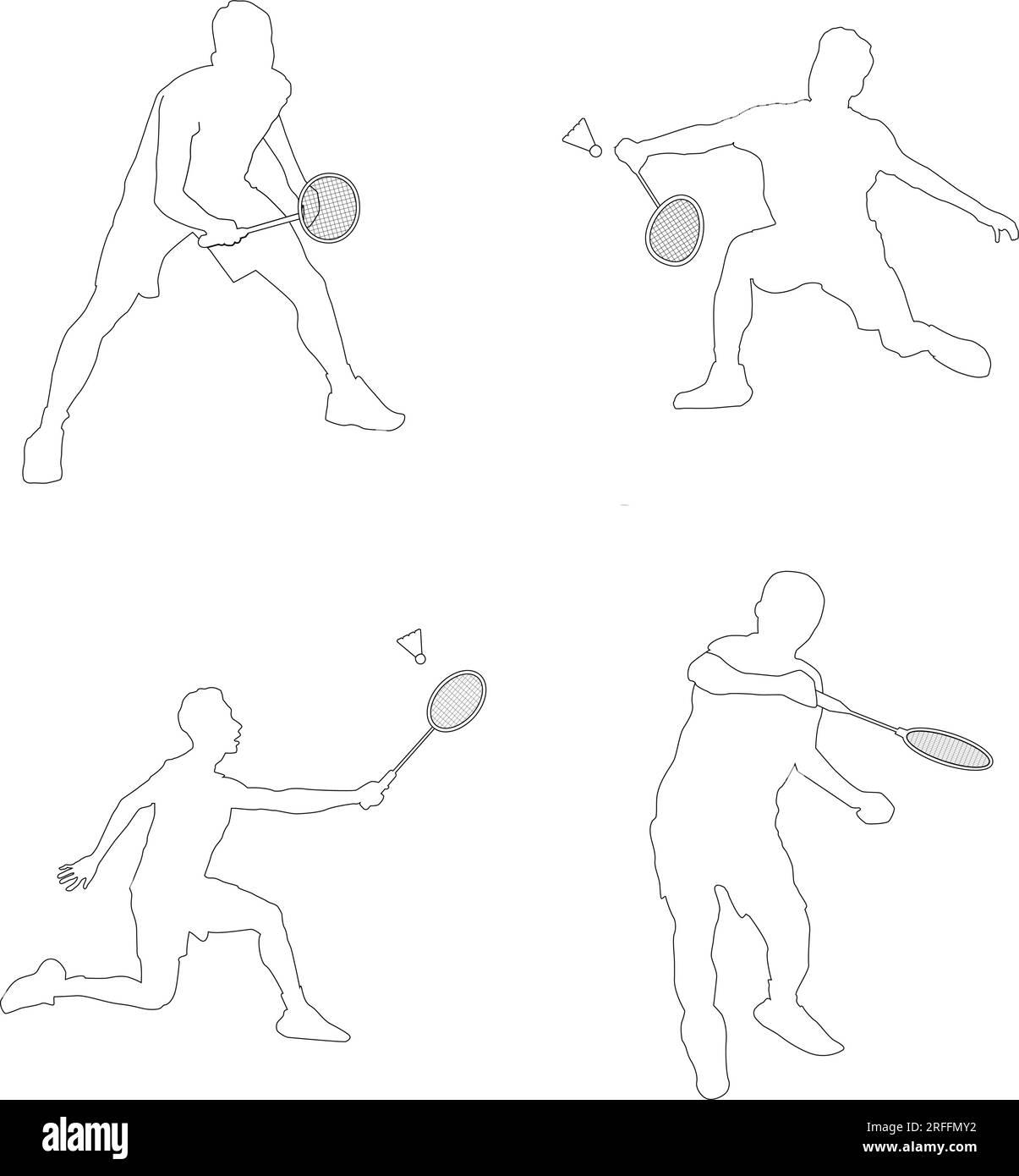 les gens jouent à la conception d'illustration vectorielle de badminton Illustration de Vecteur