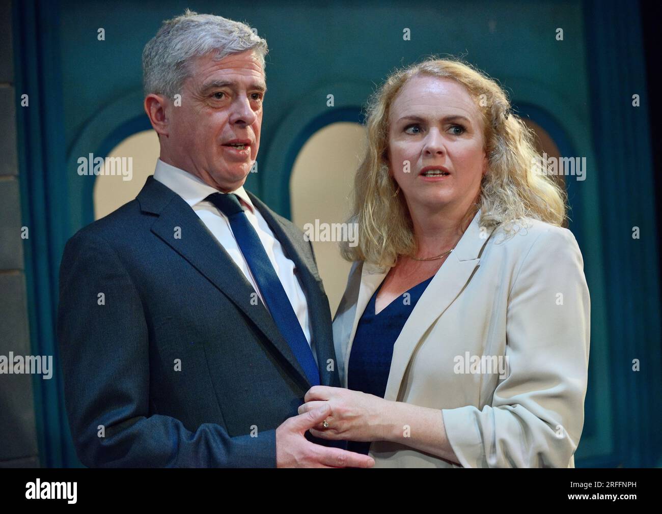 Andrew Bennett et Janet Moran interprétant Eugene O'Brien's Heaven, traverse Theatre, 1 août 2023. Banque D'Images