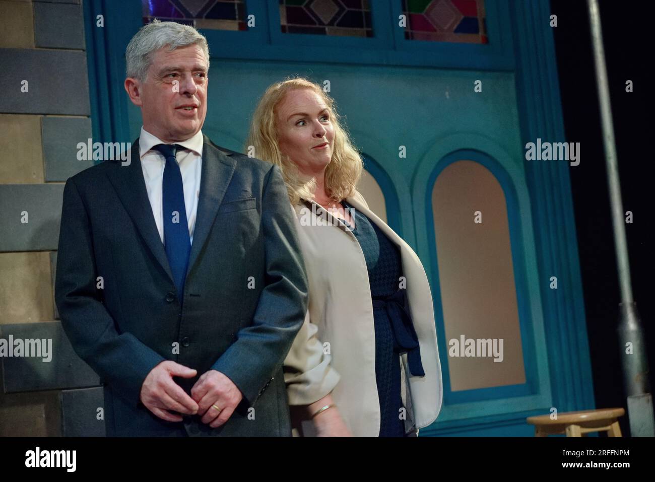 Andrew Bennett et Janet Moran interprétant Eugene O'Brien's Heaven, traverse Theatre, 1 août 2023. Banque D'Images