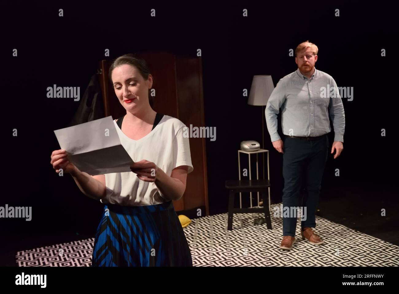 Lie Low, Michael Patrick, Charlotte McCurry. Traverse Theatre, 2 août 2023. Banque D'Images