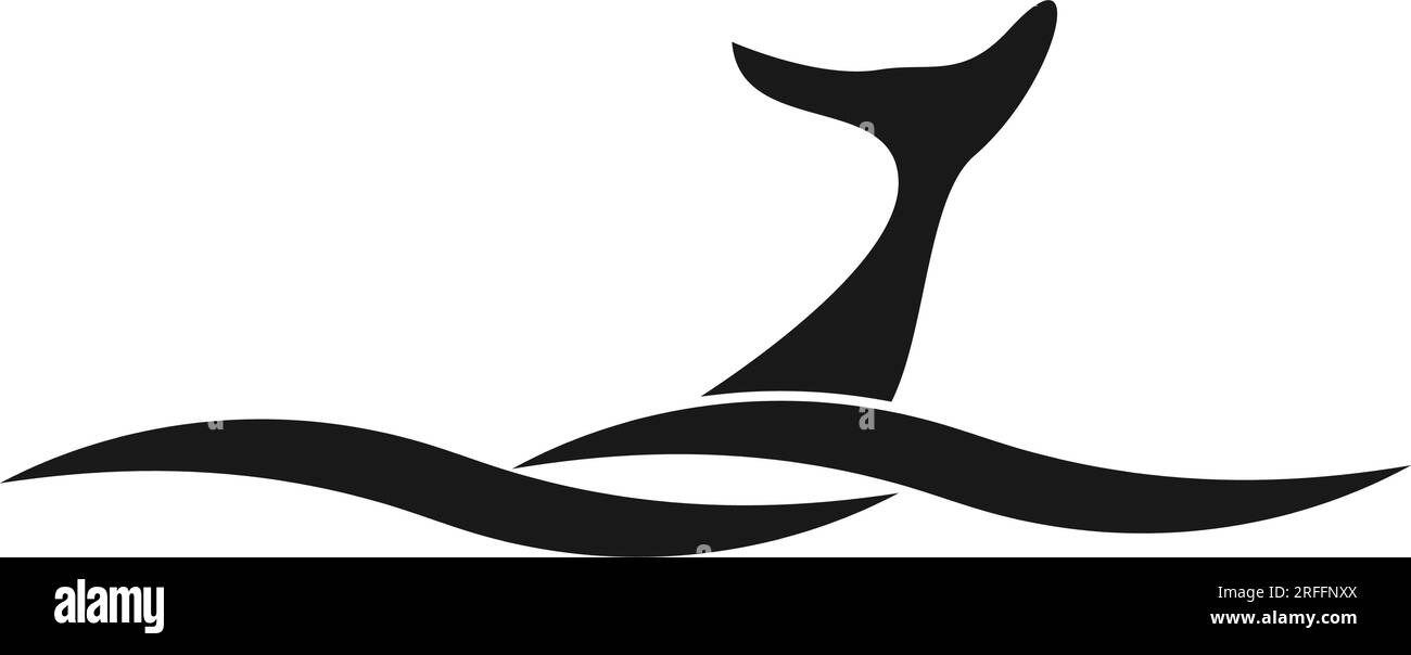conception d'illustration vectorielle de logo d'icône de queue de requin Illustration de Vecteur