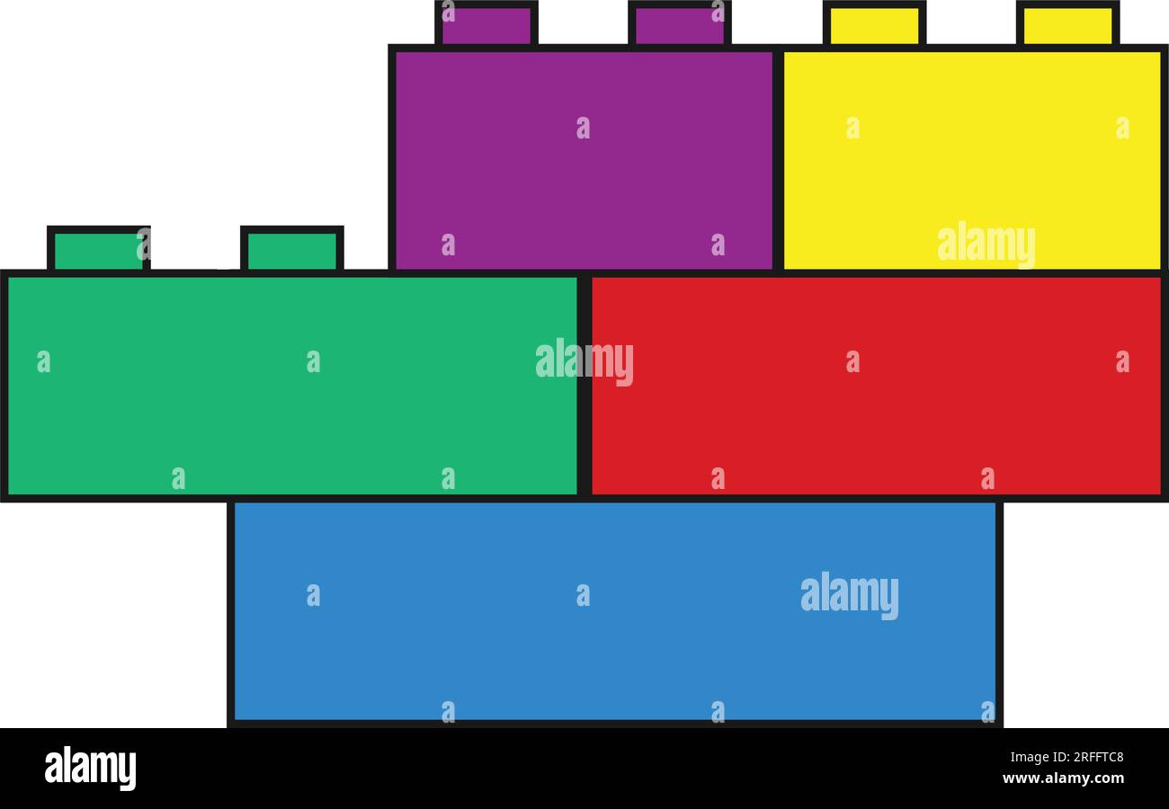 Conception de symbole d'illustration vectorielle d'icône de bloc de construction Illustration de Vecteur