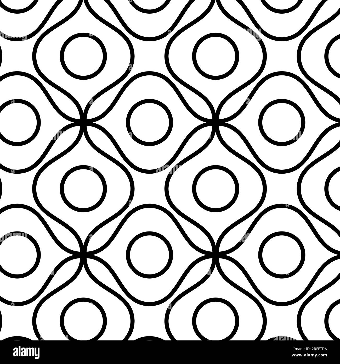 Motif géométrique abstrait noir et blanc avec cercles Illustration de Vecteur