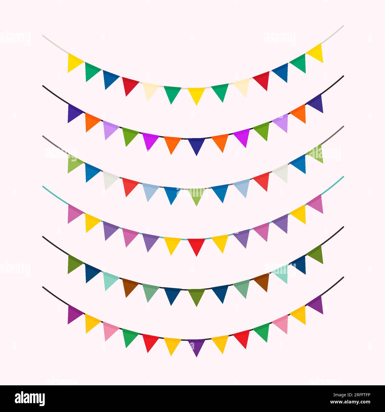 Guirlande de carnaval avec drapeaux. Banderoles multicolores festives pour anniversaire, fête et décoration de vacances Illustration de Vecteur