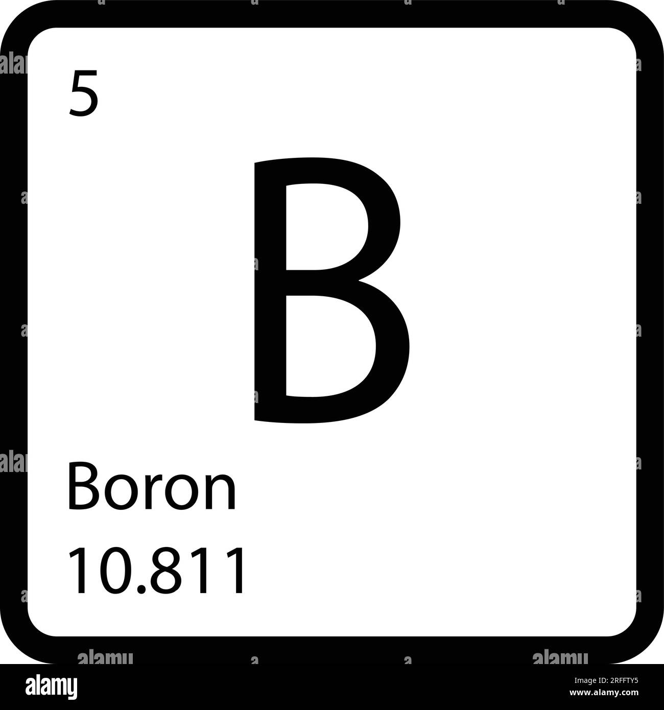 conception d'illustration vectorielle d'icône de nom périodique chimique de bore Illustration de Vecteur