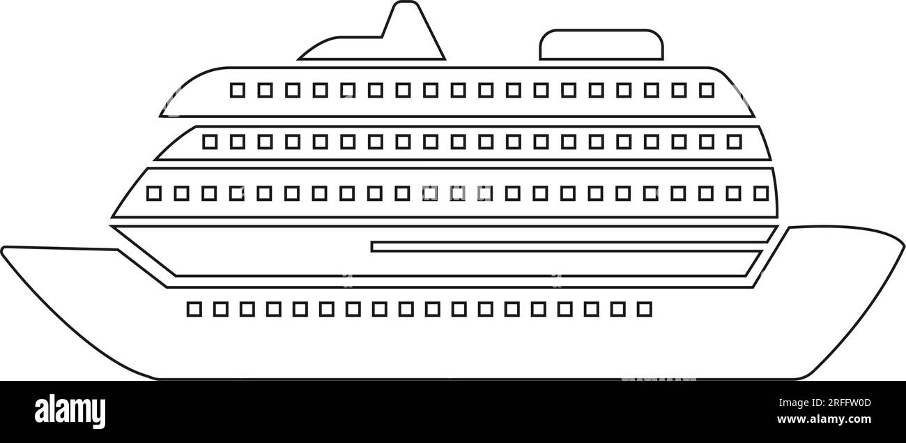 conception d'illustration d'icône de bateau de croisière Illustration de Vecteur