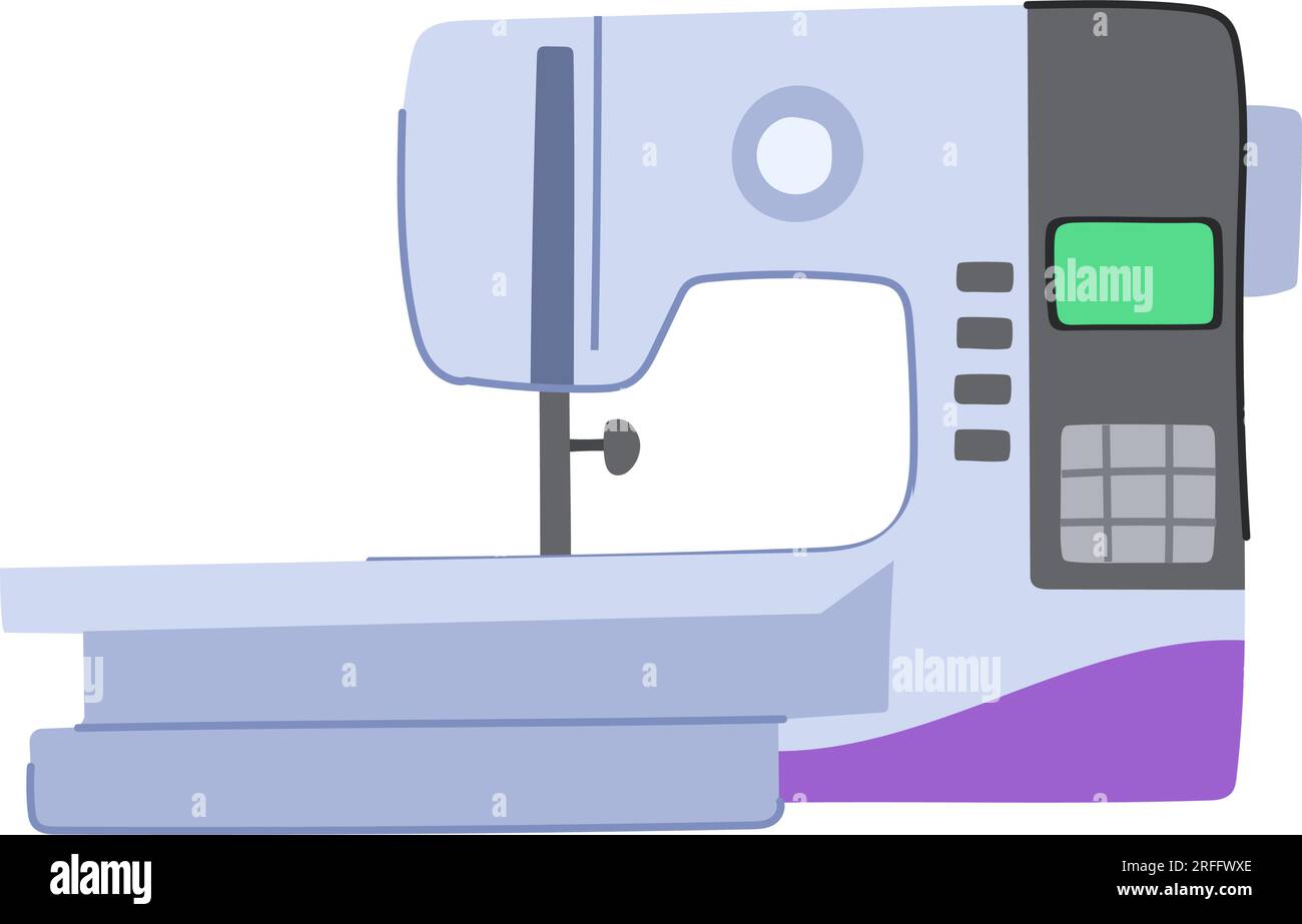 illustration vectorielle de dessin animé de machine à coudre de tissu Illustration de Vecteur