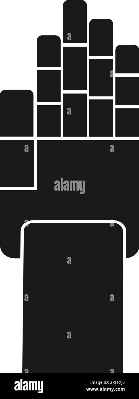 Conception de symbole d'illustration vectorielle d'icône de main de robot Illustration de Vecteur