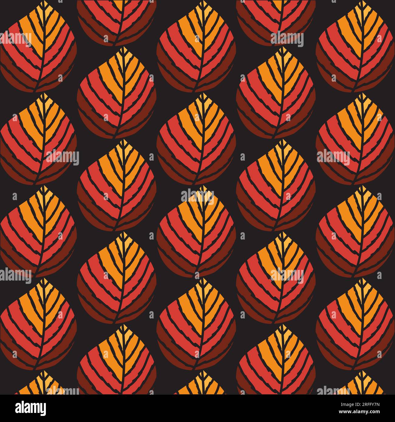 Motif feuilles d'automne Boho style Illustration de Vecteur