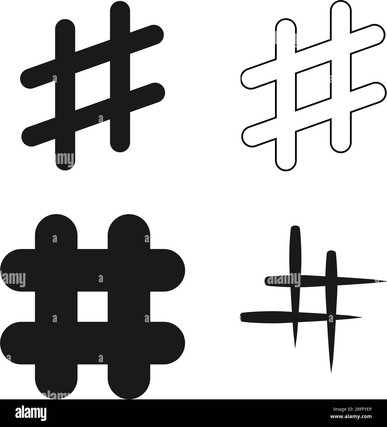 conception d'illustration vectorielle d'icône hashtag Illustration de Vecteur